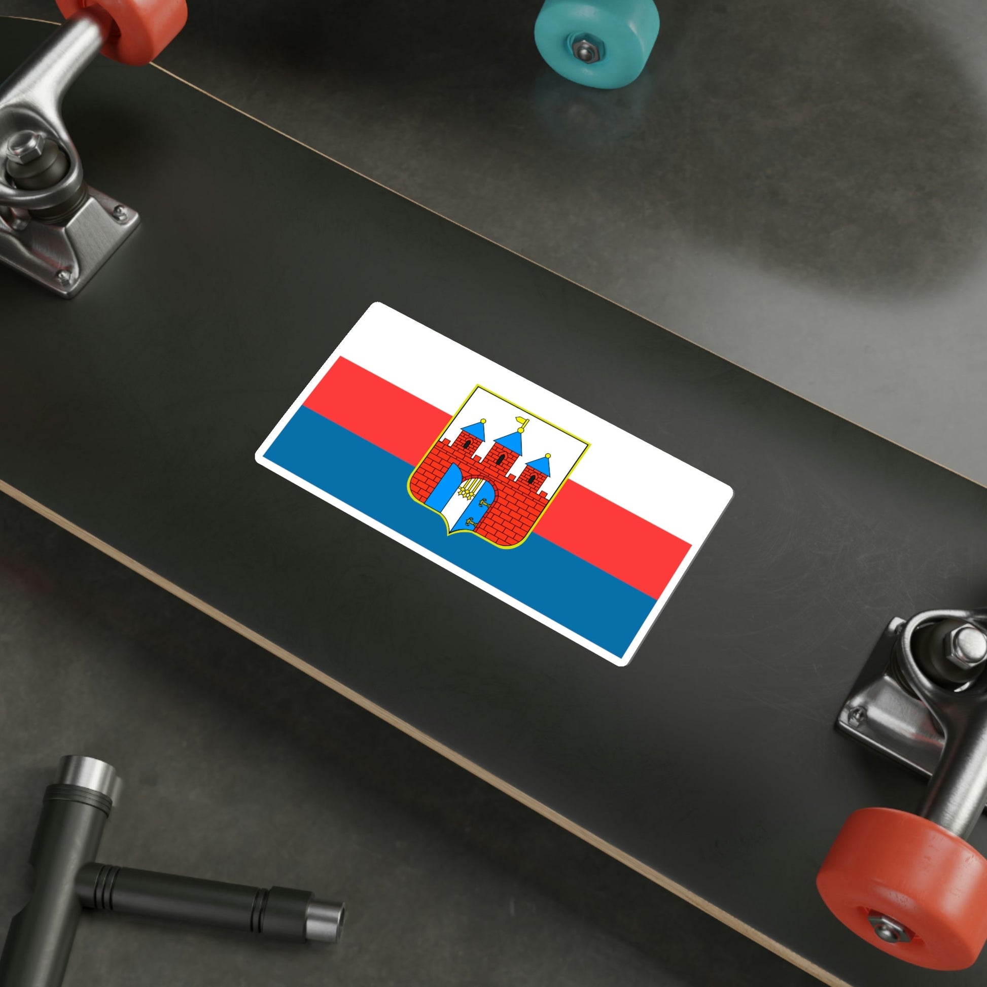 Flag of Bydgoszcz Poland STICKER Vinyl Die-Cut Decal-The Sticker Space