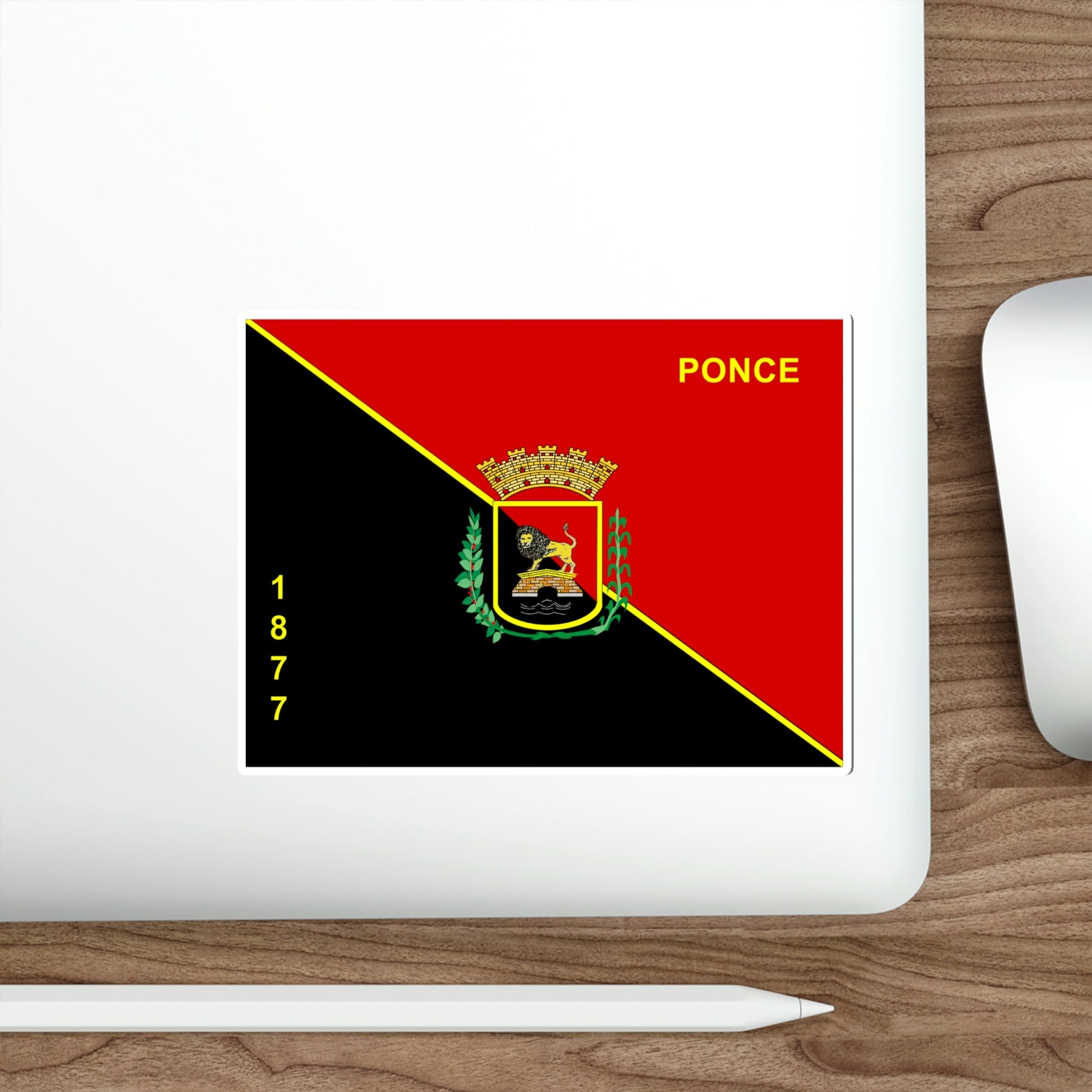 Flag of Ponce Puerto Rico 1877 Version STICKER Vinyl Die-Cut Decal-The Sticker Space