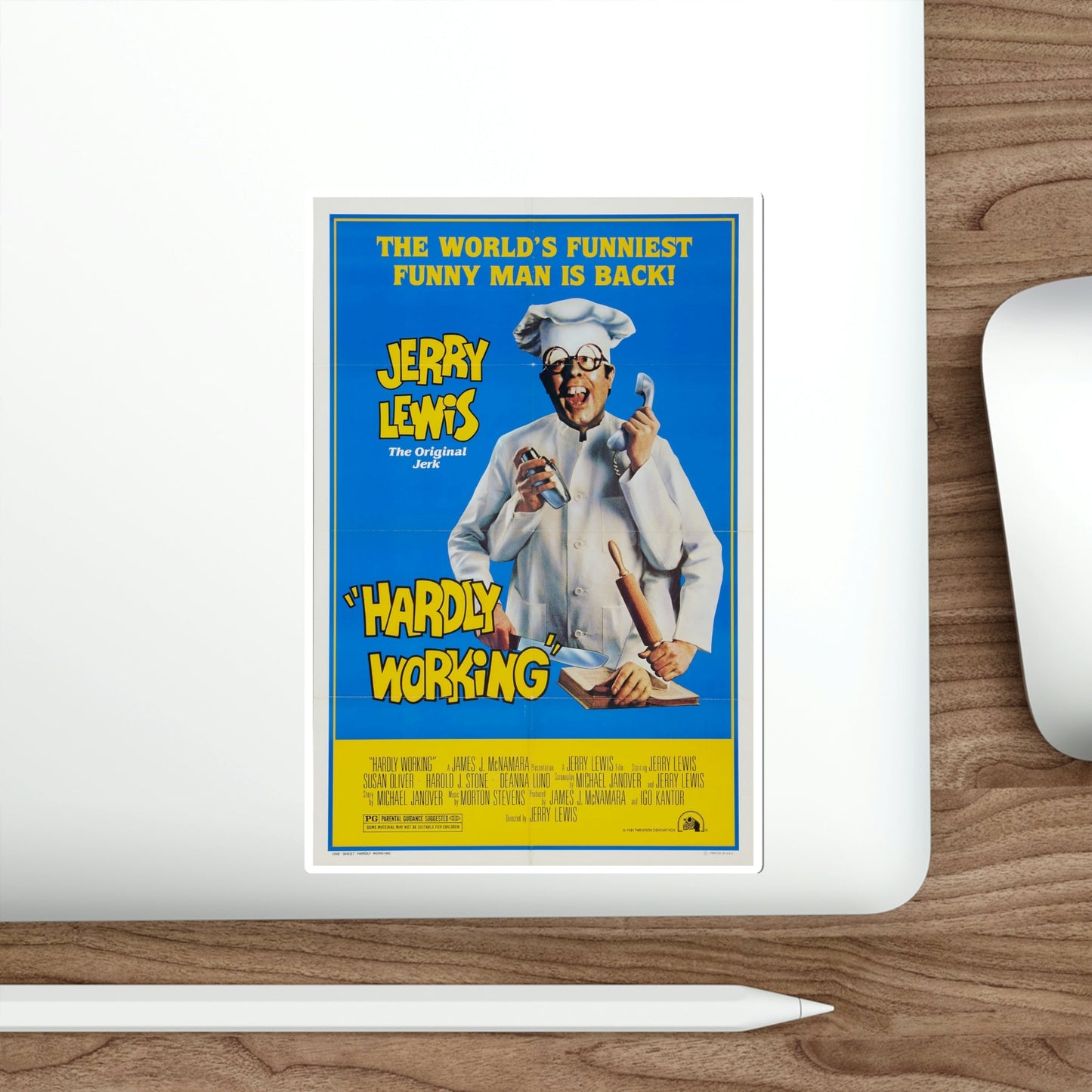 Hardly Working 1980 Movie Poster STICKER Vinyl Die-Cut Decal-The Sticker Space