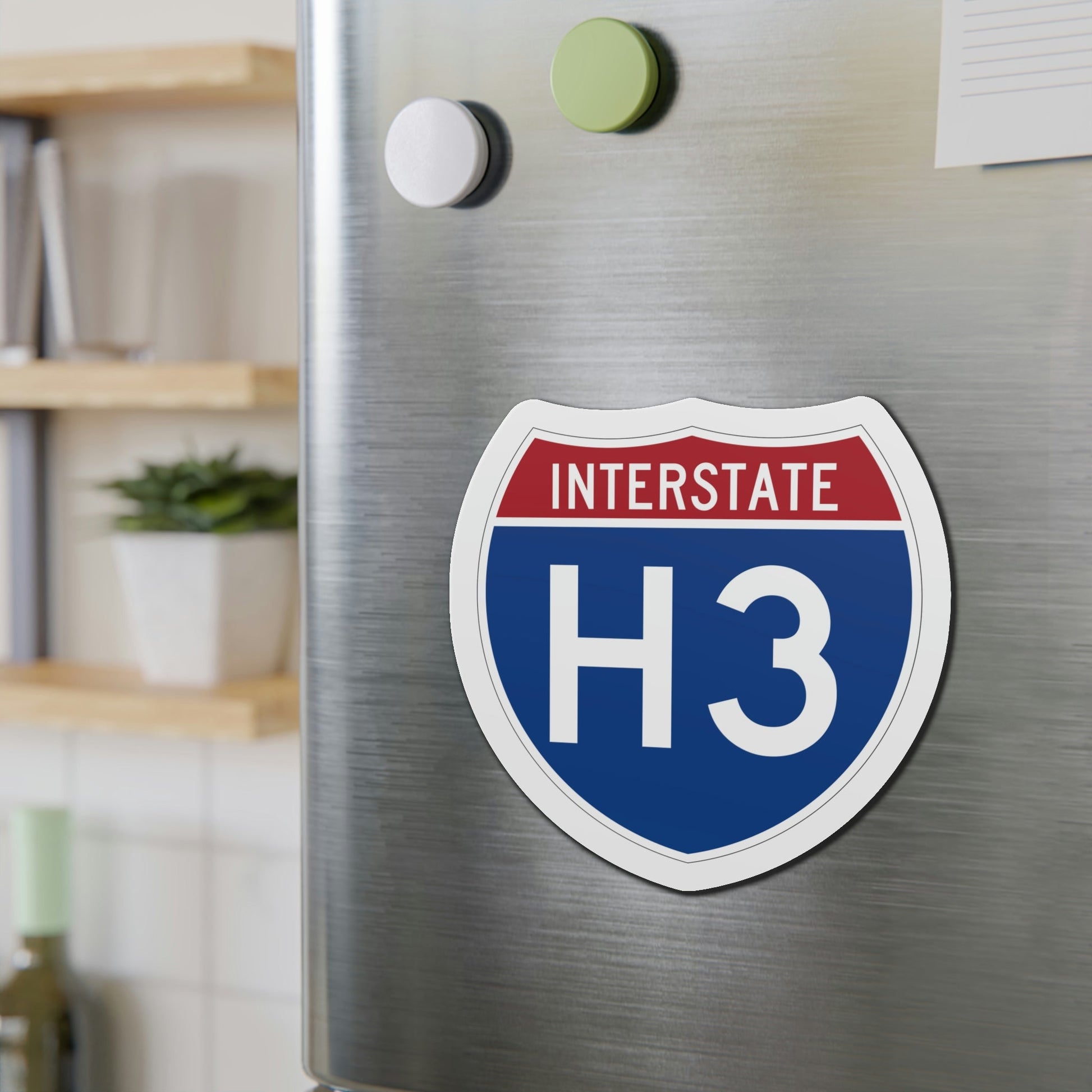 Interstate H3 (U.S. Highways) Die-Cut Magnet-The Sticker Space
