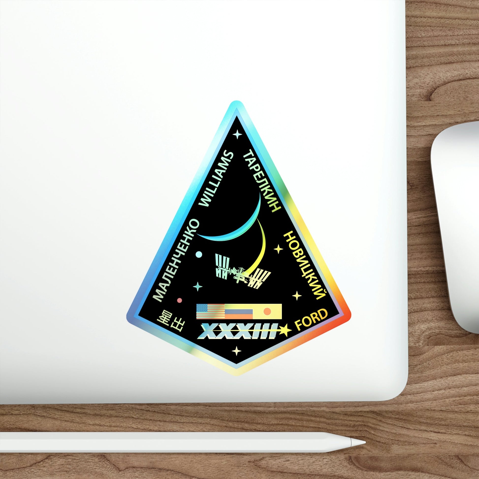 ISS Expedition 33 (NASA) Holographic STICKER Die-Cut Vinyl Decal-The Sticker Space