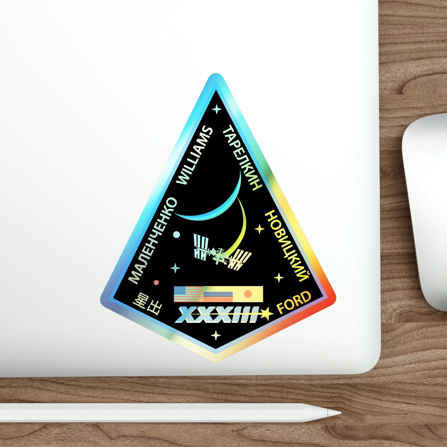 ISS Expedition 33 (NASA) Holographic STICKER Die-Cut Vinyl Decal-The Sticker Space