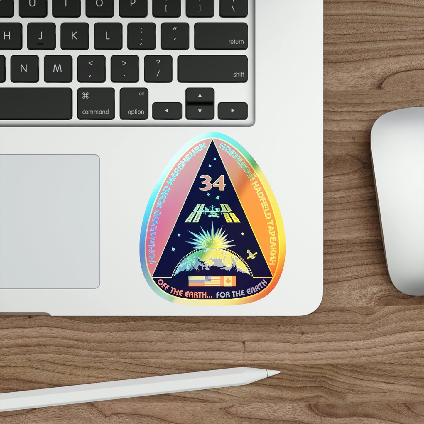 ISS Expedition 34 (NASA) Holographic STICKER Die-Cut Vinyl Decal-The Sticker Space