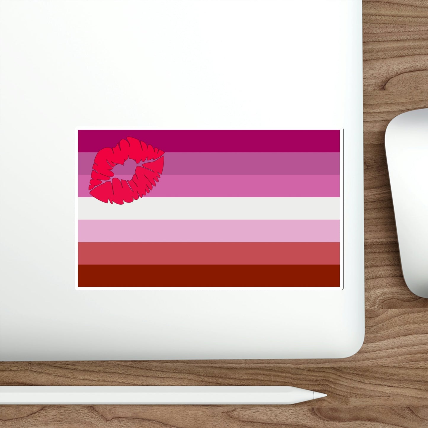 Lipstick Lesbian Pride Flag STICKER Vinyl Die-Cut Decal-The Sticker Space