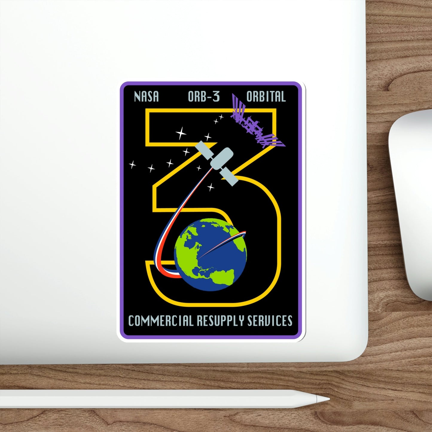 Orbital Sciences CRS Flight 3 (SpaceX) STICKER Vinyl Die-Cut Decal-The Sticker Space