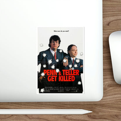 Penn & Teller Get Killed 1989 Movie Poster STICKER Vinyl Die-Cut Decal-The Sticker Space