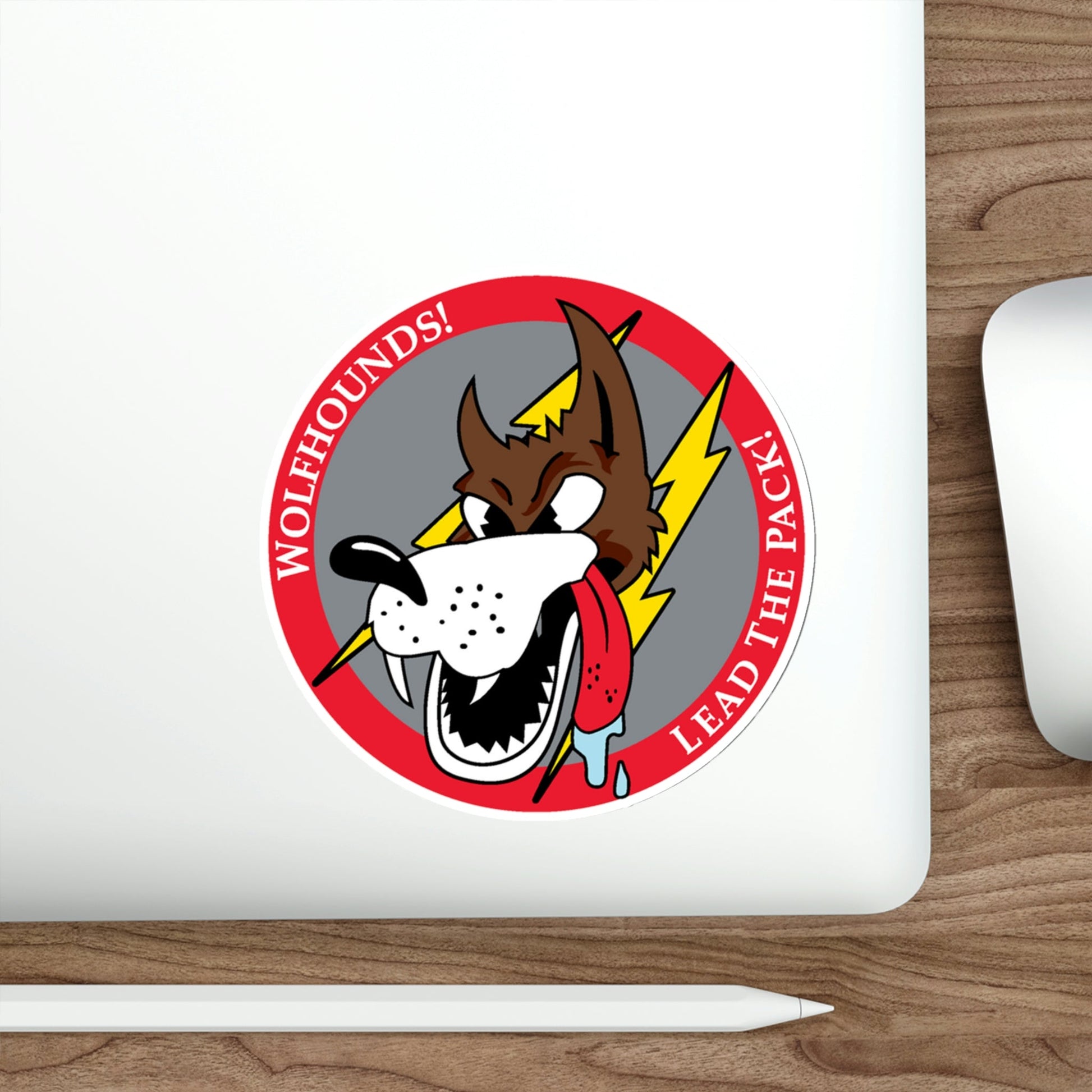 Red Wolfhound Patch (U.S. Air Force) STICKER Vinyl Die-Cut Decal-The Sticker Space