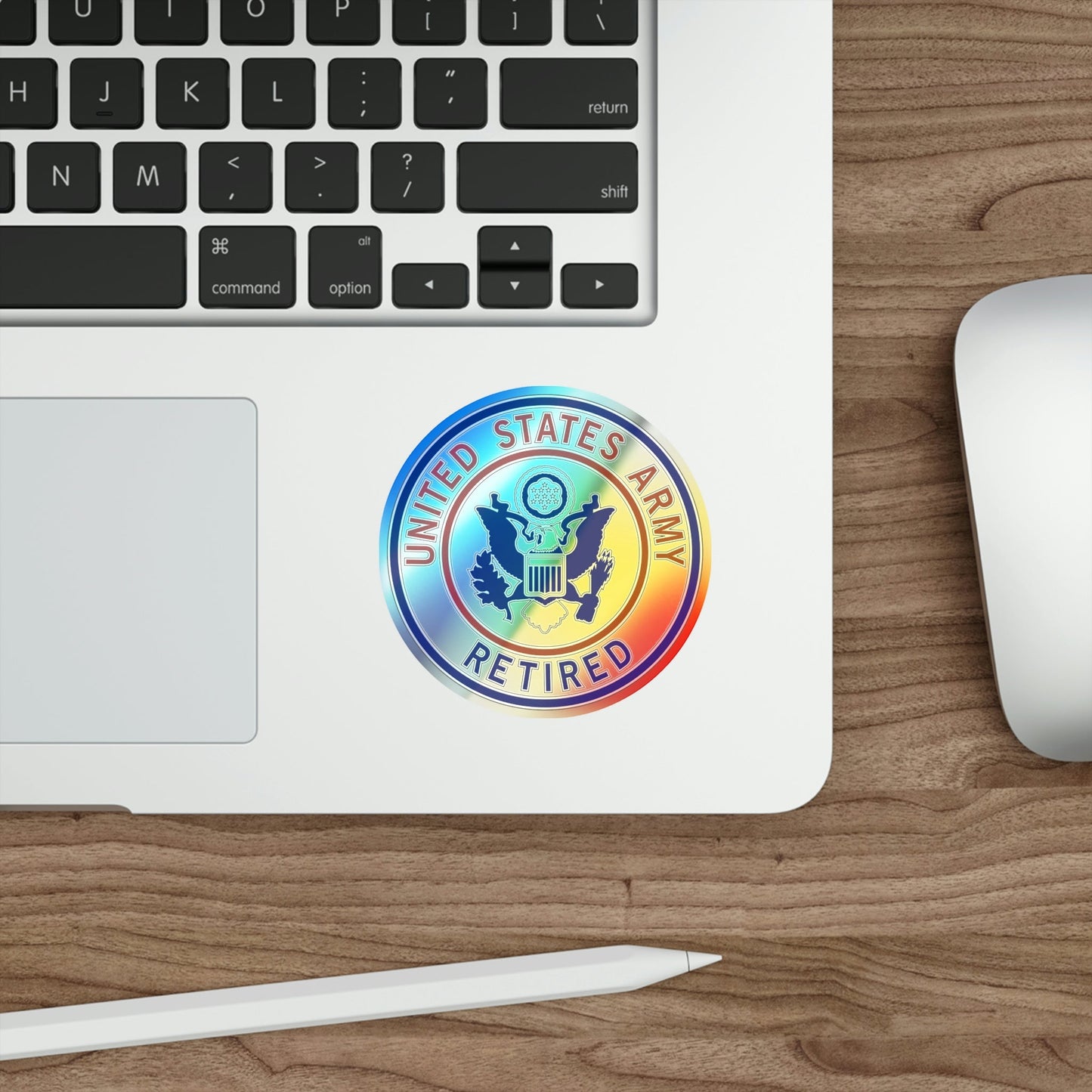Retired Service Identification Badge 2 (U.S. Army) Holographic STICKER Die-Cut Vinyl Decal-The Sticker Space