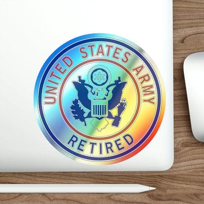 Retired Service Identification Badge 2 (U.S. Army) Holographic STICKER Die-Cut Vinyl Decal-The Sticker Space