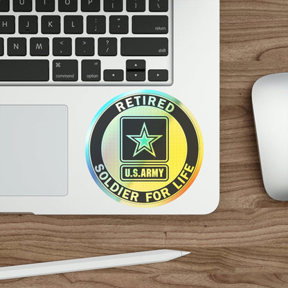 Retired Service Identification Badge (U.S. Army) Holographic STICKER Die-Cut Vinyl Decal-The Sticker Space