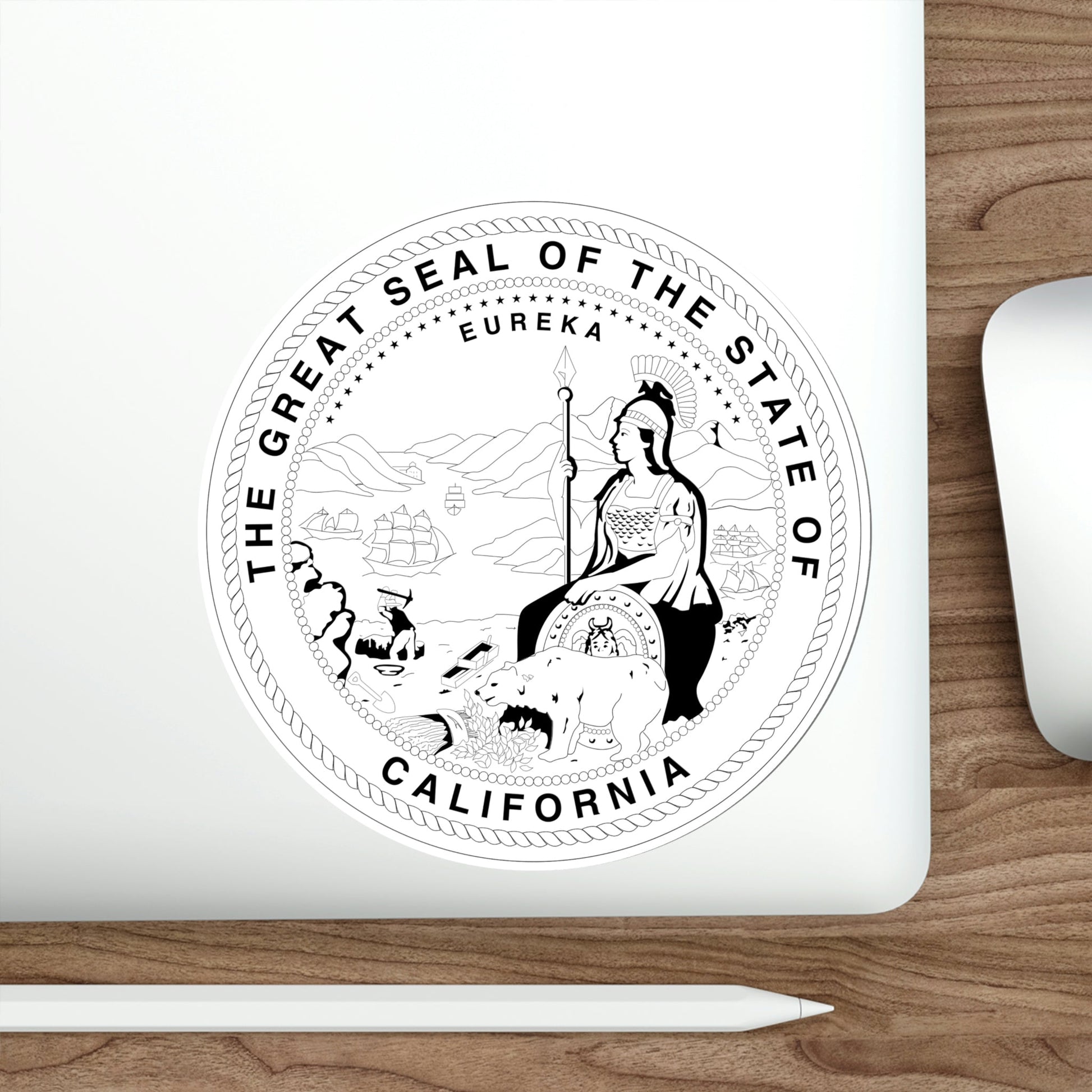 Seal of California BW STICKER Vinyl Die-Cut Decal-The Sticker Space