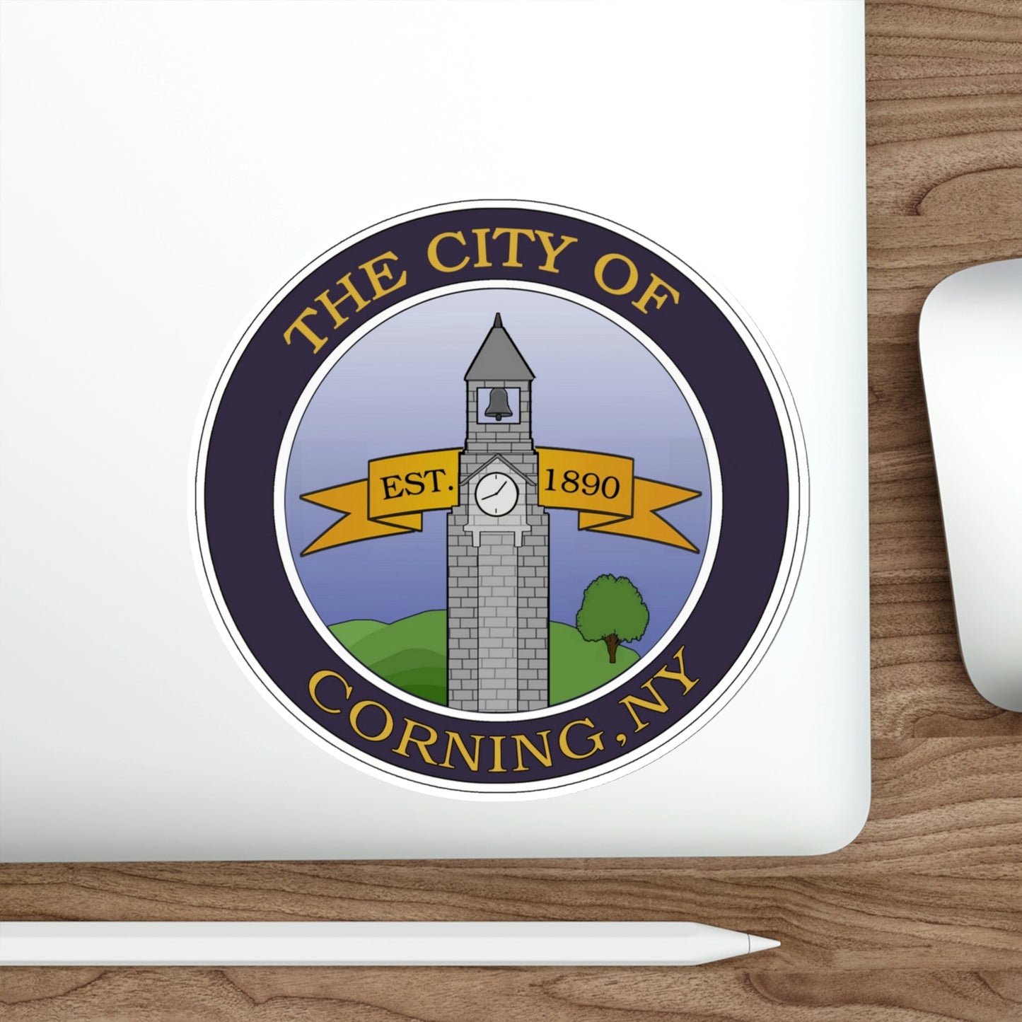 Seal of Corning NY USA STICKER Vinyl Die-Cut Decal-The Sticker Space