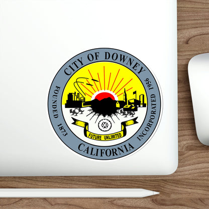 Seal of Downey California USA STICKER Vinyl Die-Cut Decal-The Sticker Space
