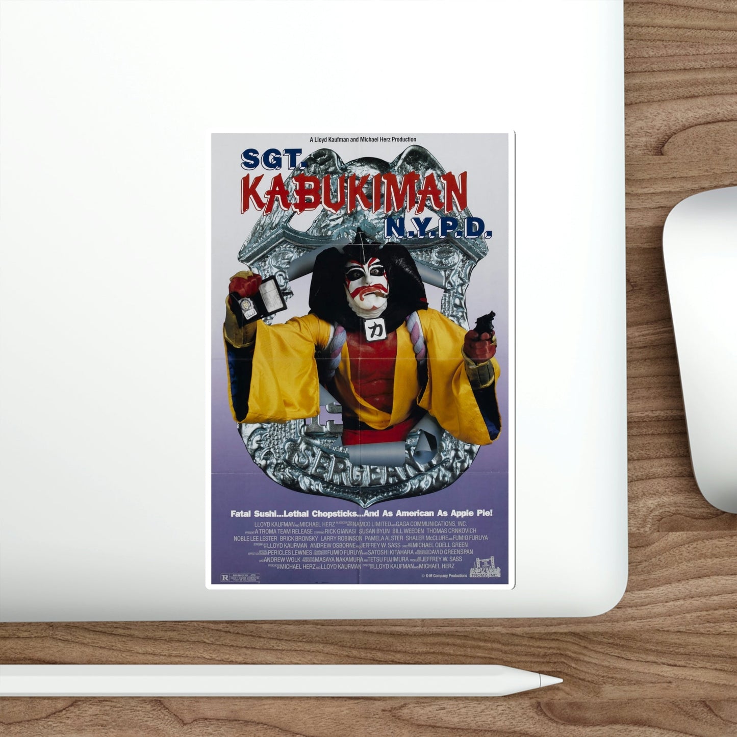 Sgt Kabukiman NYPD 1991 Movie Poster STICKER Vinyl Die-Cut Decal-The Sticker Space