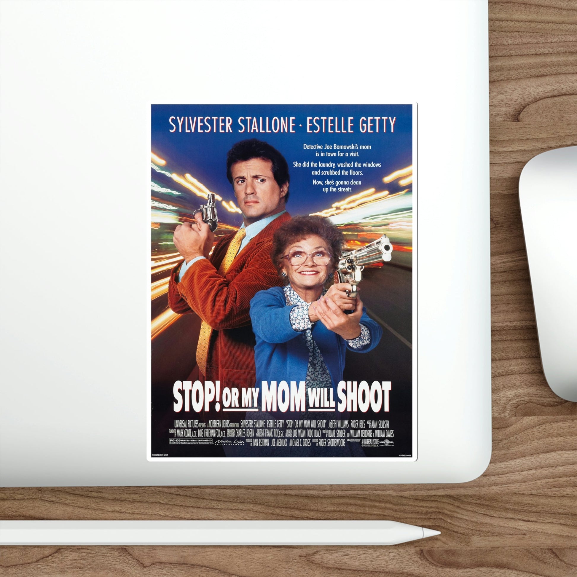 Stop Or My Mom Will Shoot 1992 Movie Poster STICKER Vinyl Die-Cut Decal-The Sticker Space