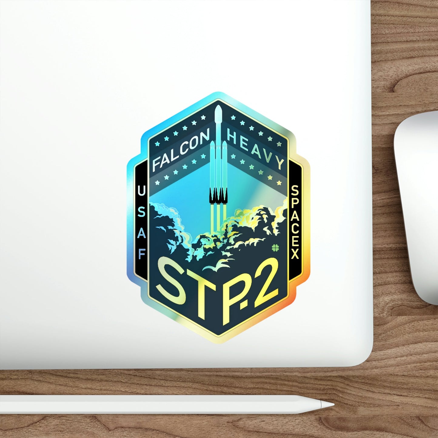 STP-2 (SpaceX) Holographic STICKER Die-Cut Vinyl Decal-The Sticker Space
