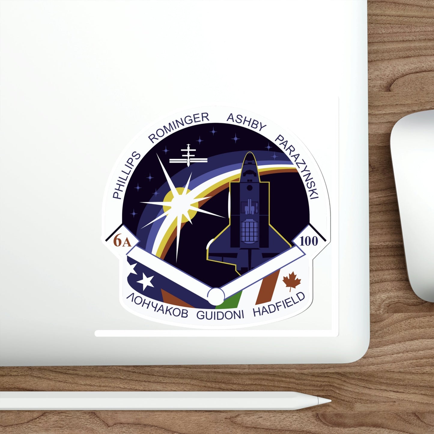 STS 100 Patch NASA STICKER Vinyl Die-Cut Decal-The Sticker Space