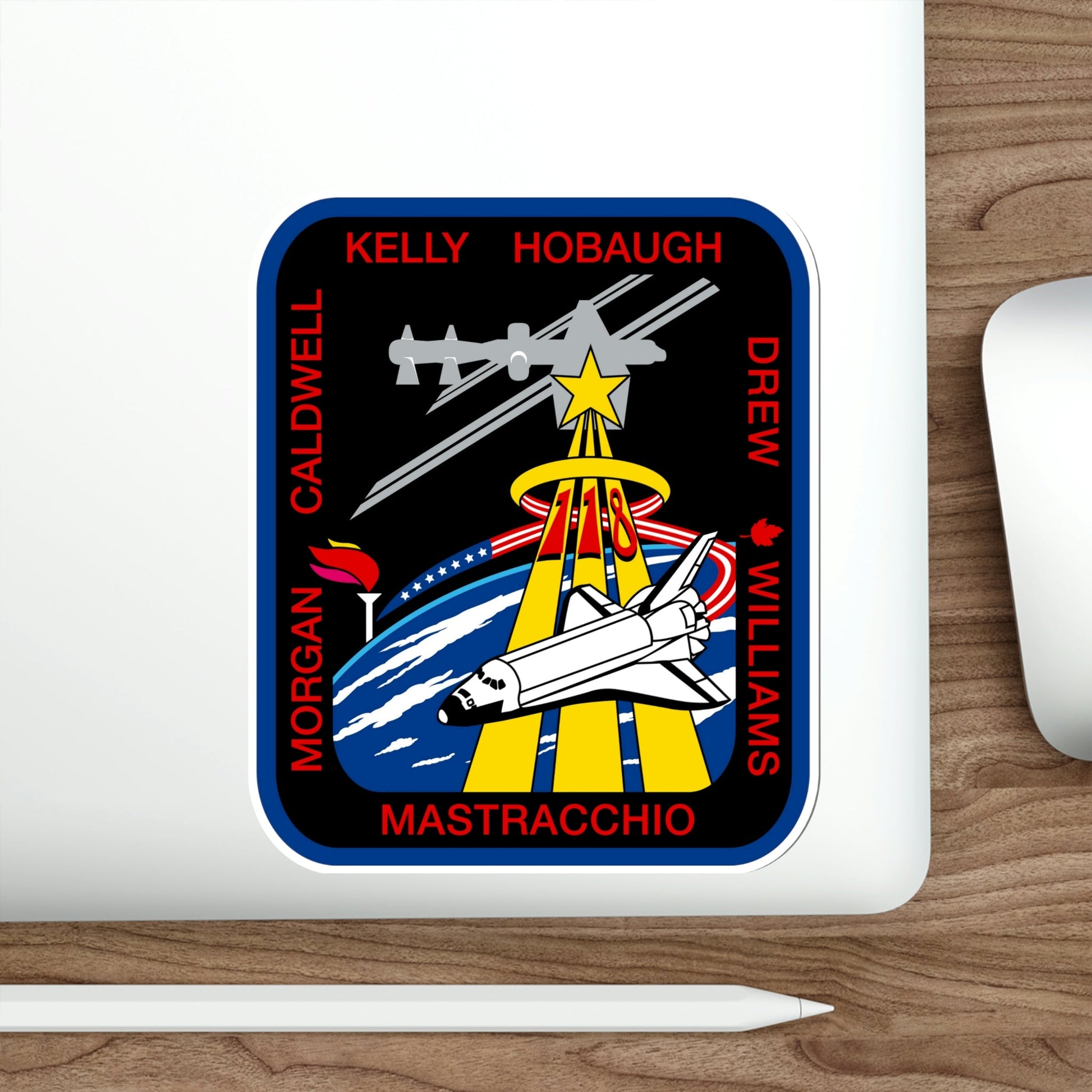 STS 118 Patch NASA STICKER Vinyl Die-Cut Decal-The Sticker Space