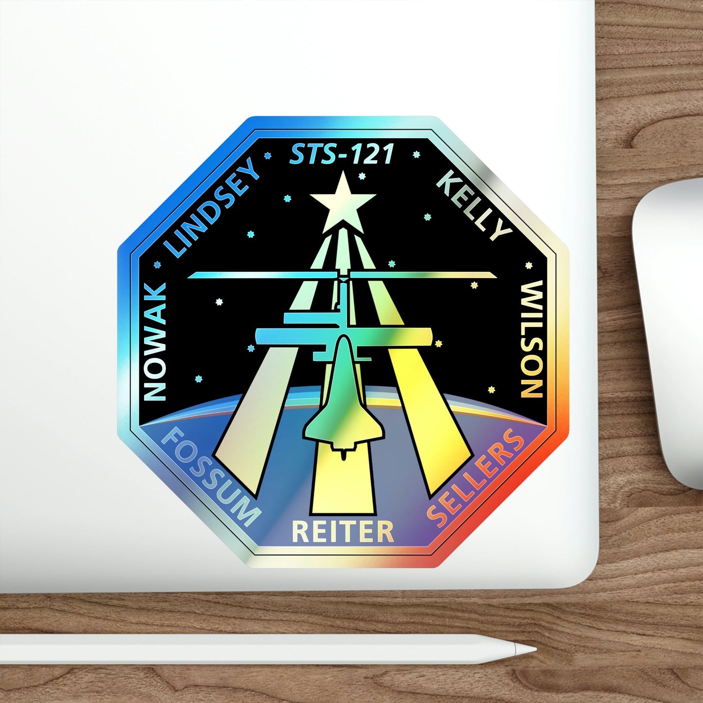 STS 121 (NASA) Holographic STICKER Die-Cut Vinyl Decal-The Sticker Space
