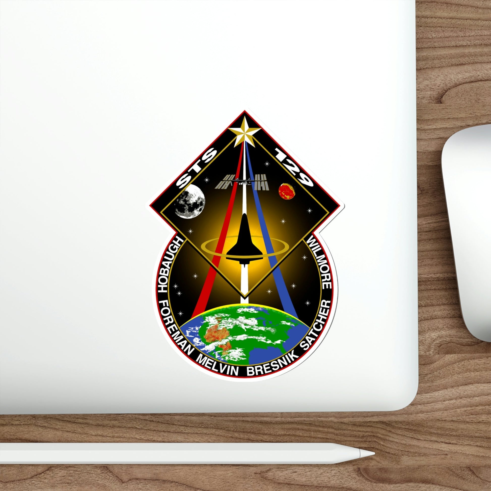 STS 129 Patch NASA STICKER Vinyl Die-Cut Decal-The Sticker Space