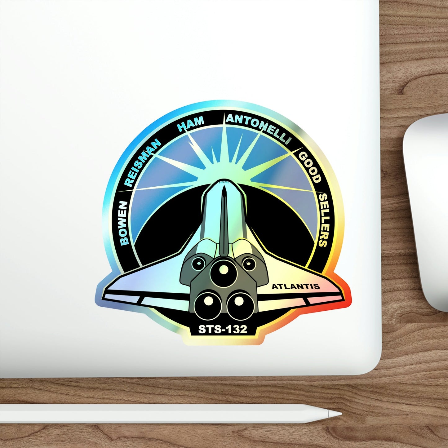 STS 132 (NASA) Holographic STICKER Die-Cut Vinyl Decal-The Sticker Space