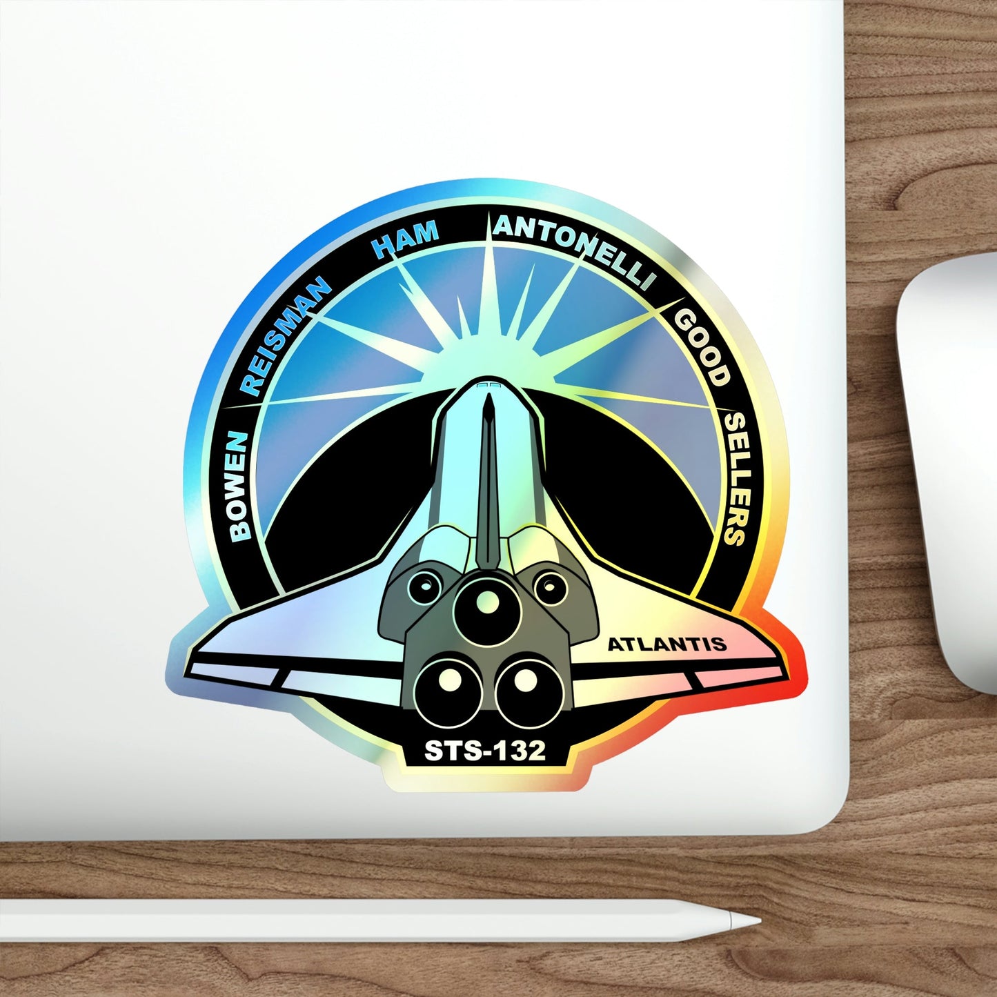 STS 132 (NASA) Holographic STICKER Die-Cut Vinyl Decal-The Sticker Space