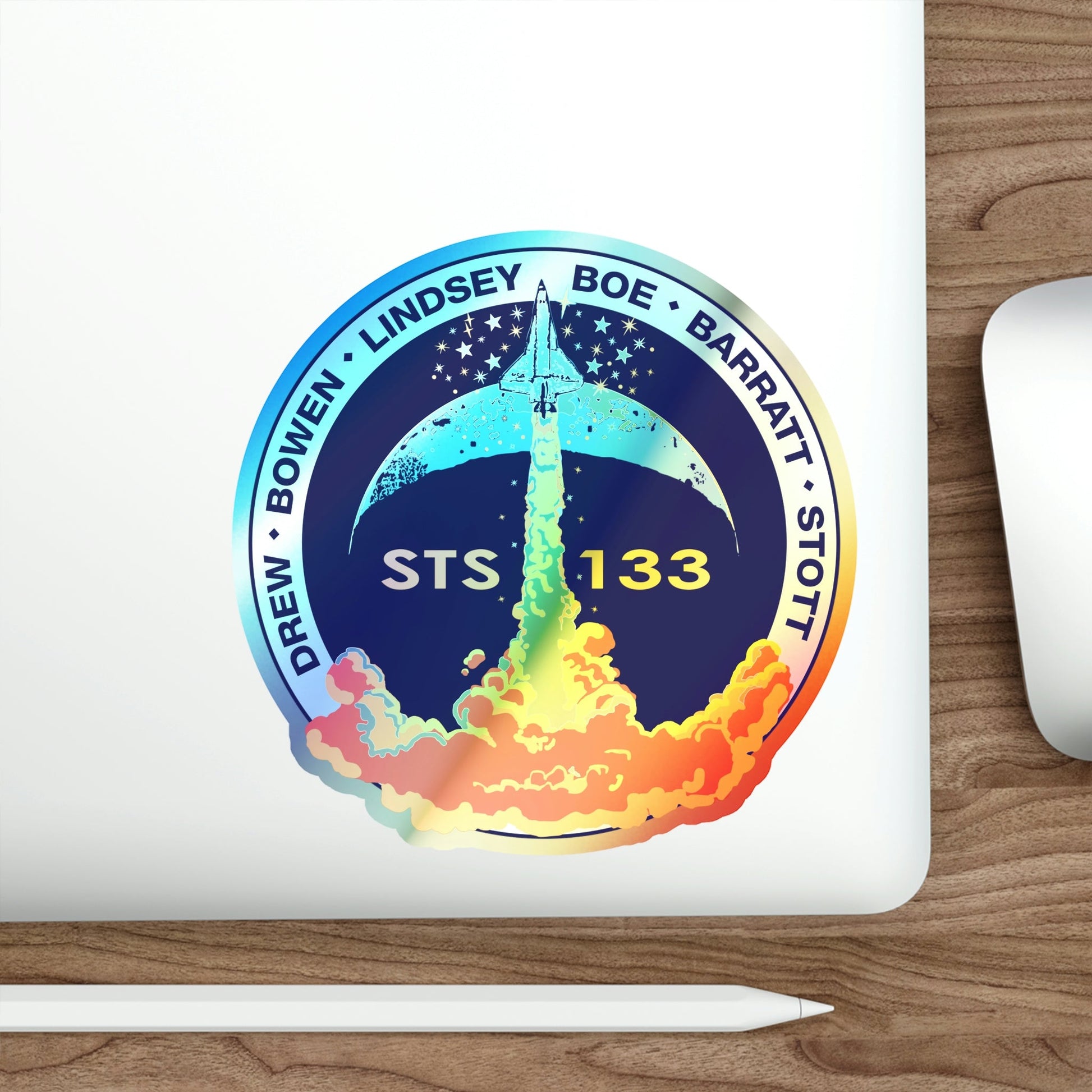 STS 133 (NASA) Holographic STICKER Die-Cut Vinyl Decal-The Sticker Space