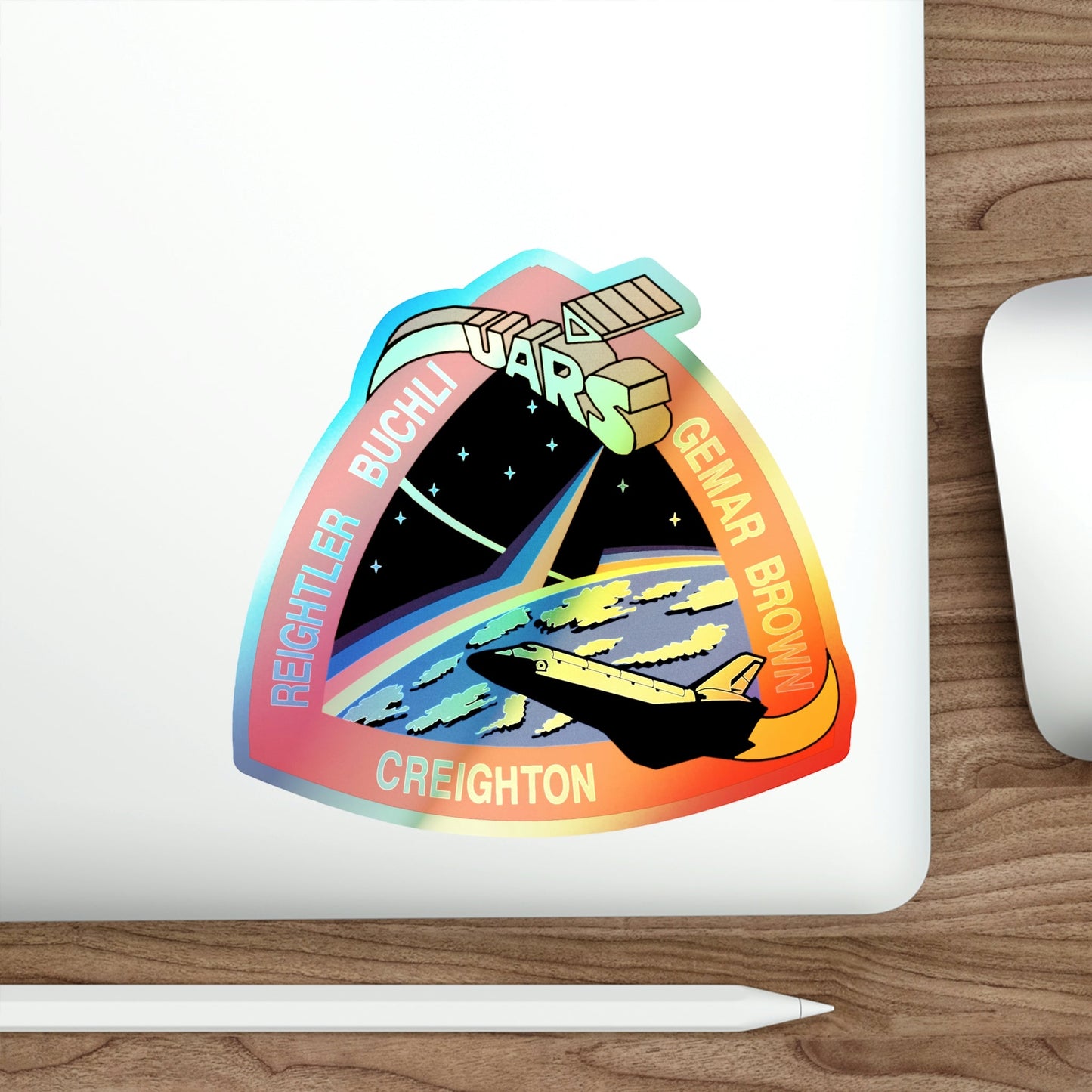 STS 48 (NASA) Holographic STICKER Die-Cut Vinyl Decal-The Sticker Space