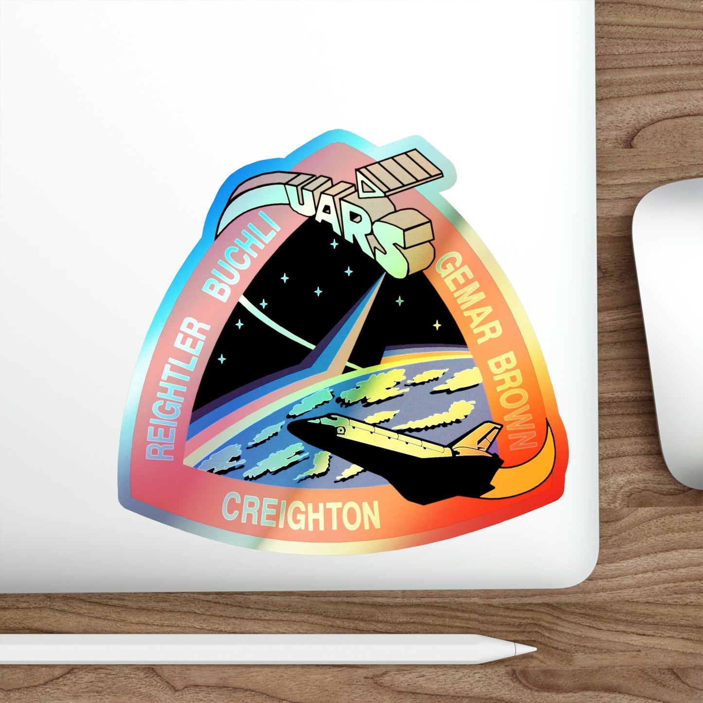 STS 48 (NASA) Holographic STICKER Die-Cut Vinyl Decal-The Sticker Space