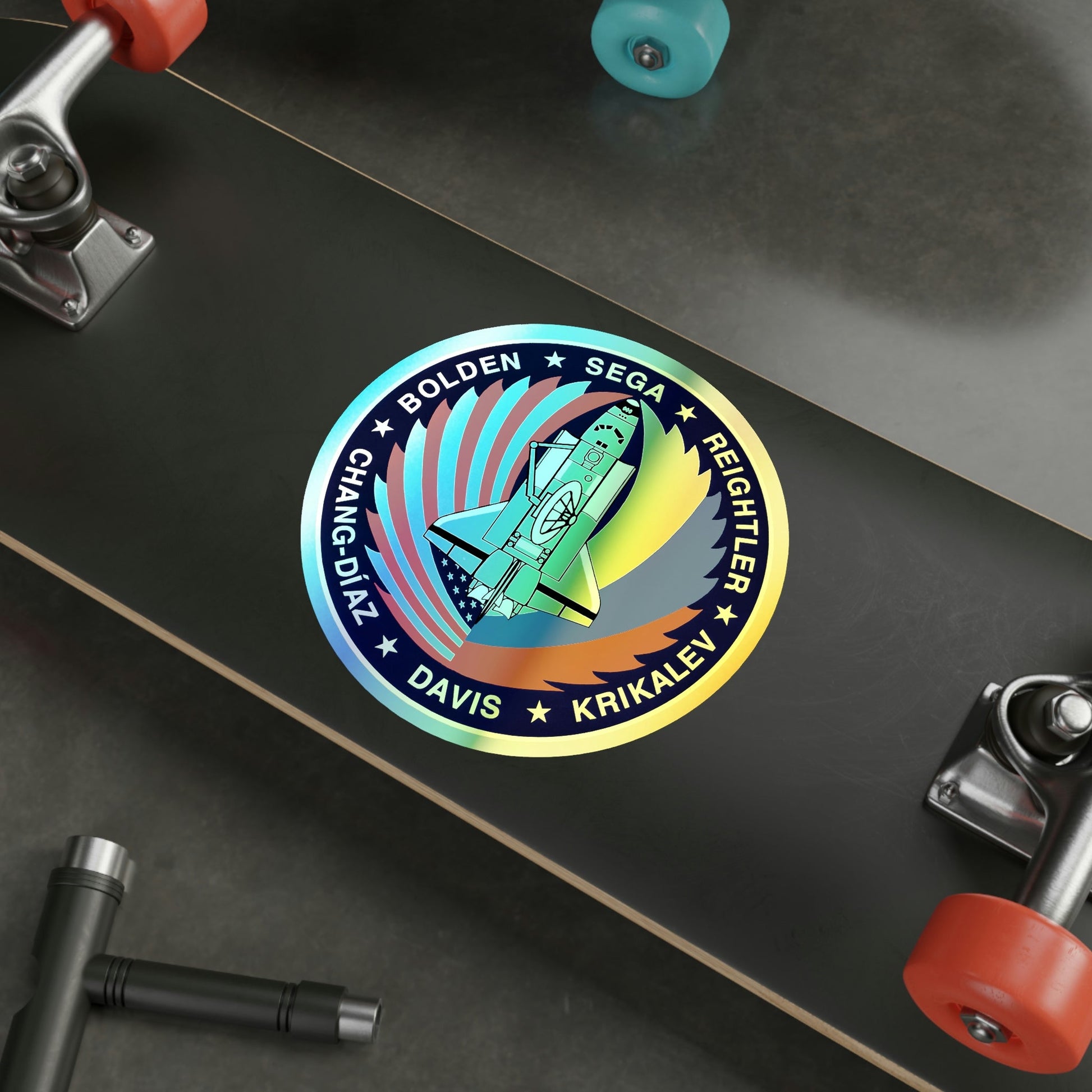 STS 60 (NASA) Holographic STICKER Die-Cut Vinyl Decal-The Sticker Space