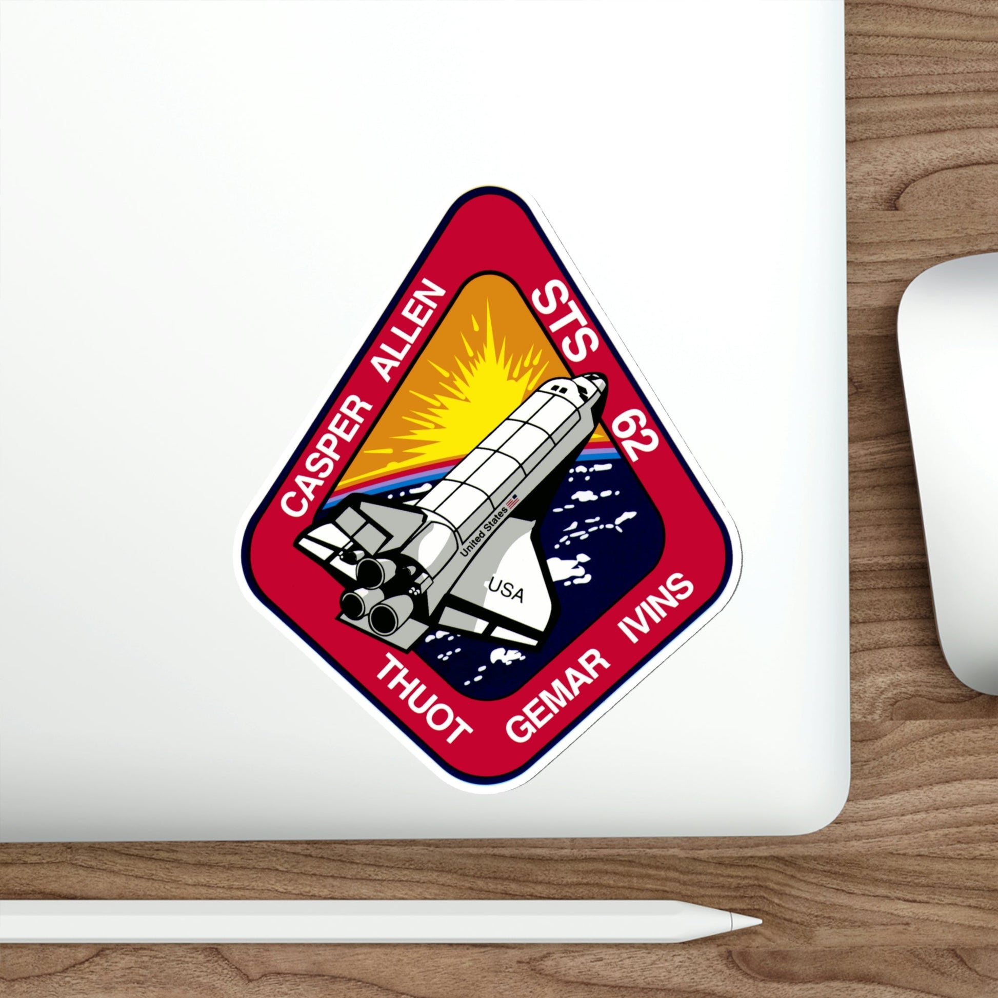 STS 62 Patch NASA STICKER Vinyl Die-Cut Decal-The Sticker Space