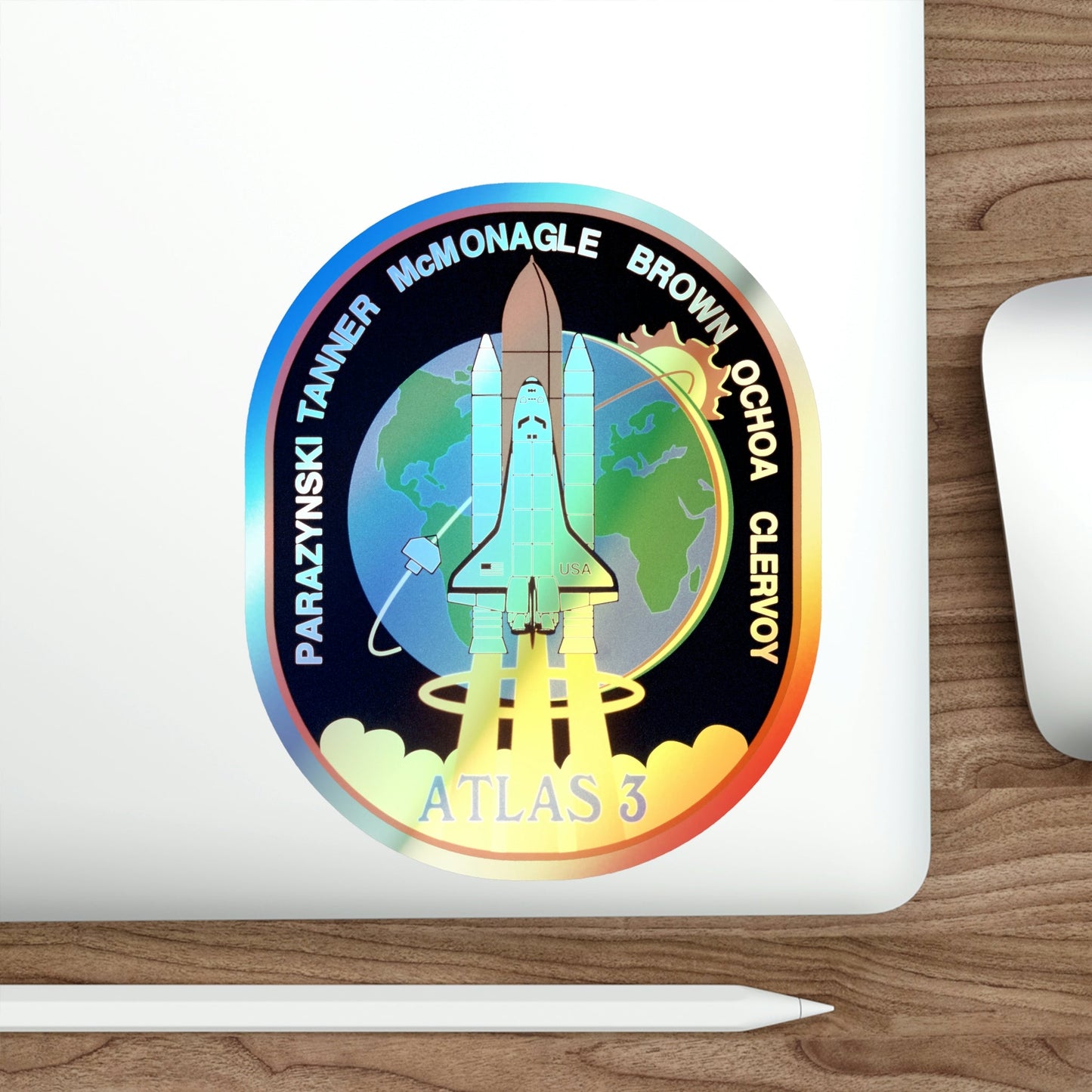 STS 66 (NASA) Holographic STICKER Die-Cut Vinyl Decal-The Sticker Space