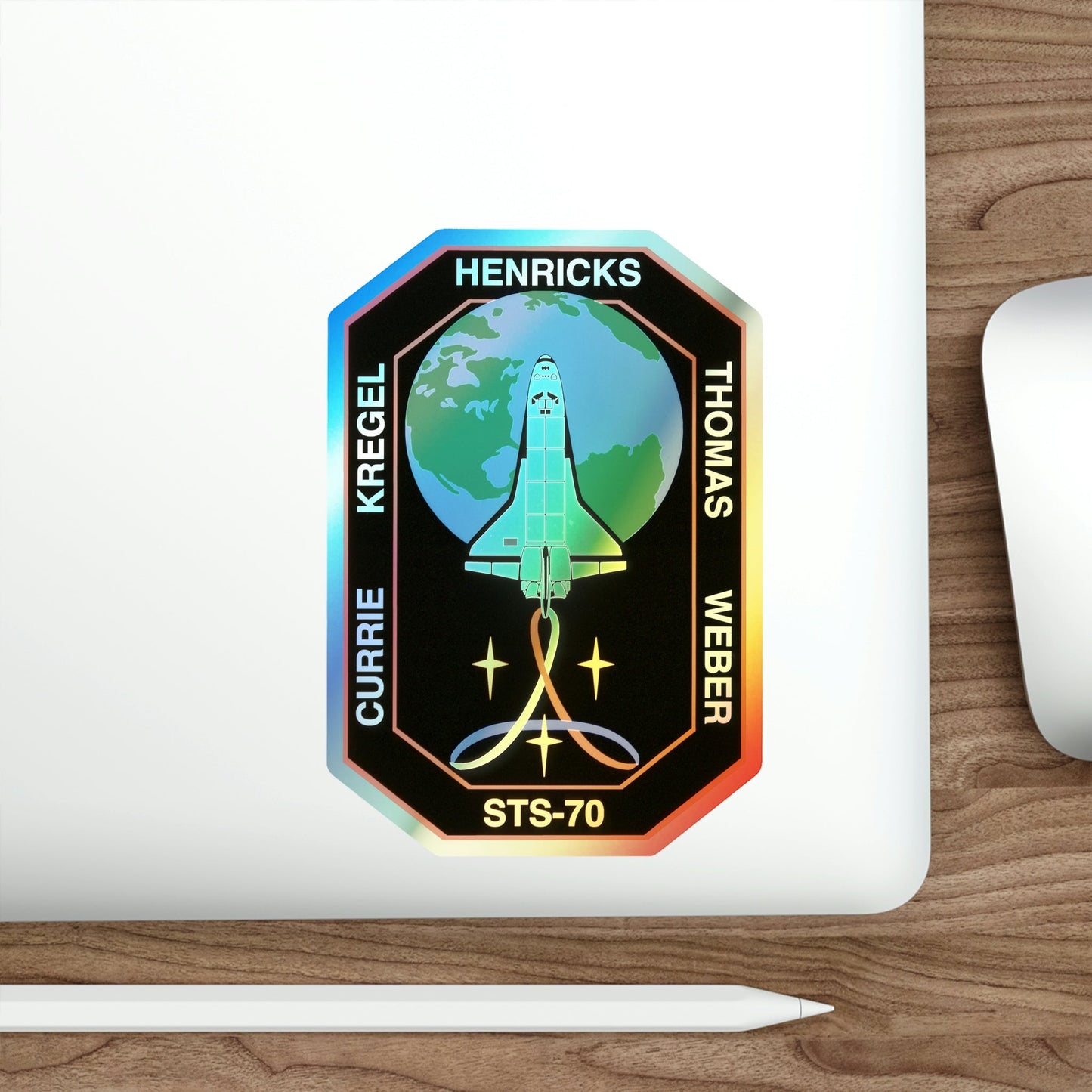 STS 70 (NASA) Holographic STICKER Die-Cut Vinyl Decal-The Sticker Space