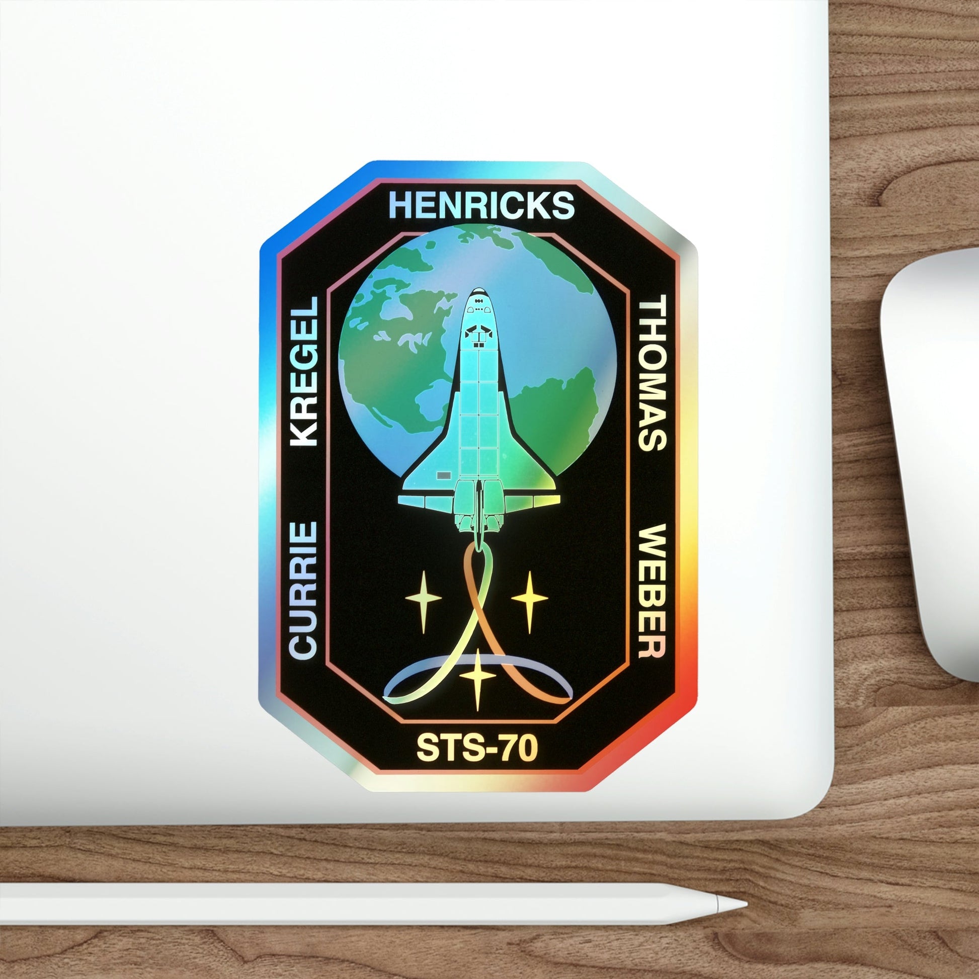 STS 70 (NASA) Holographic STICKER Die-Cut Vinyl Decal-The Sticker Space