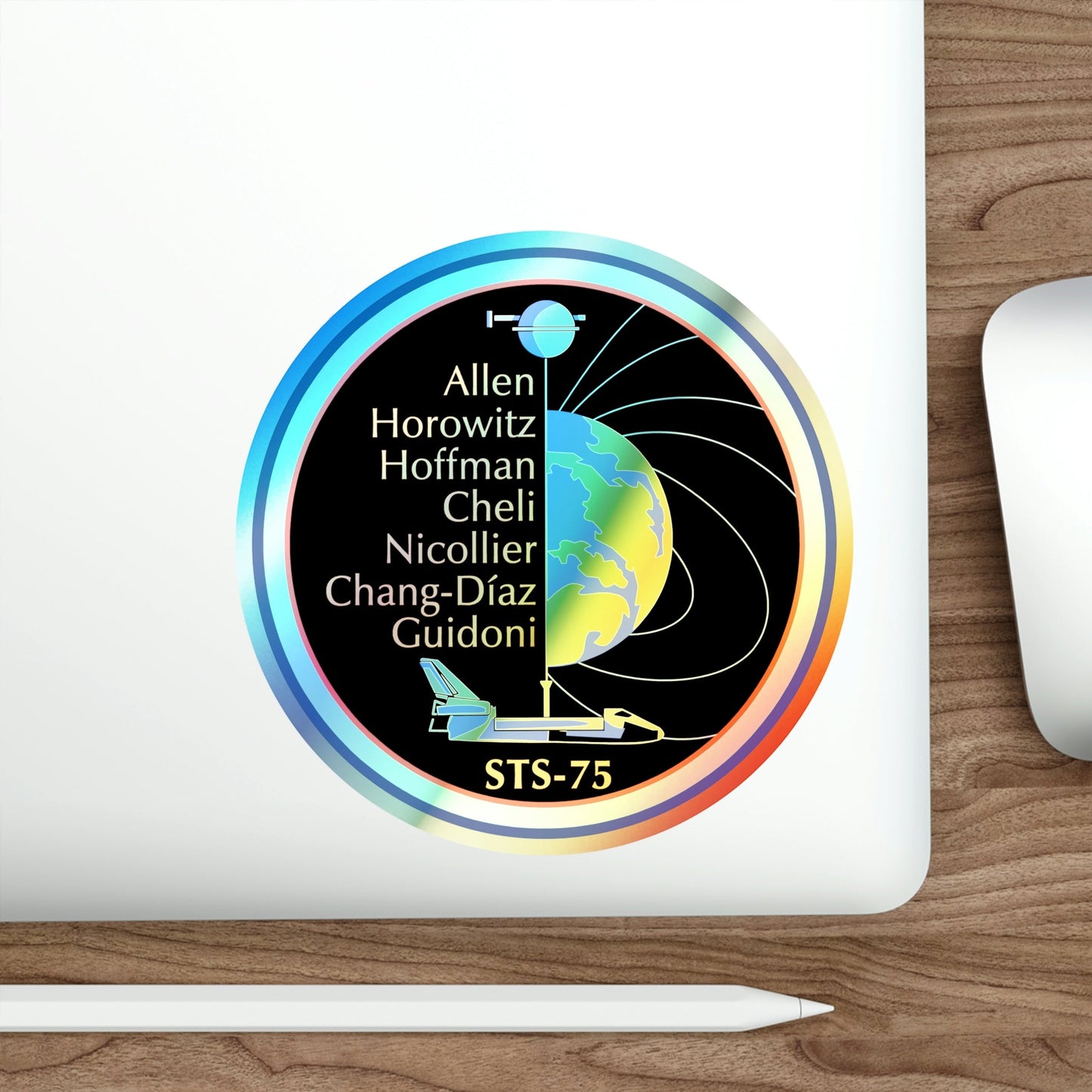 STS 75 (NASA) Holographic STICKER Die-Cut Vinyl Decal-The Sticker Space