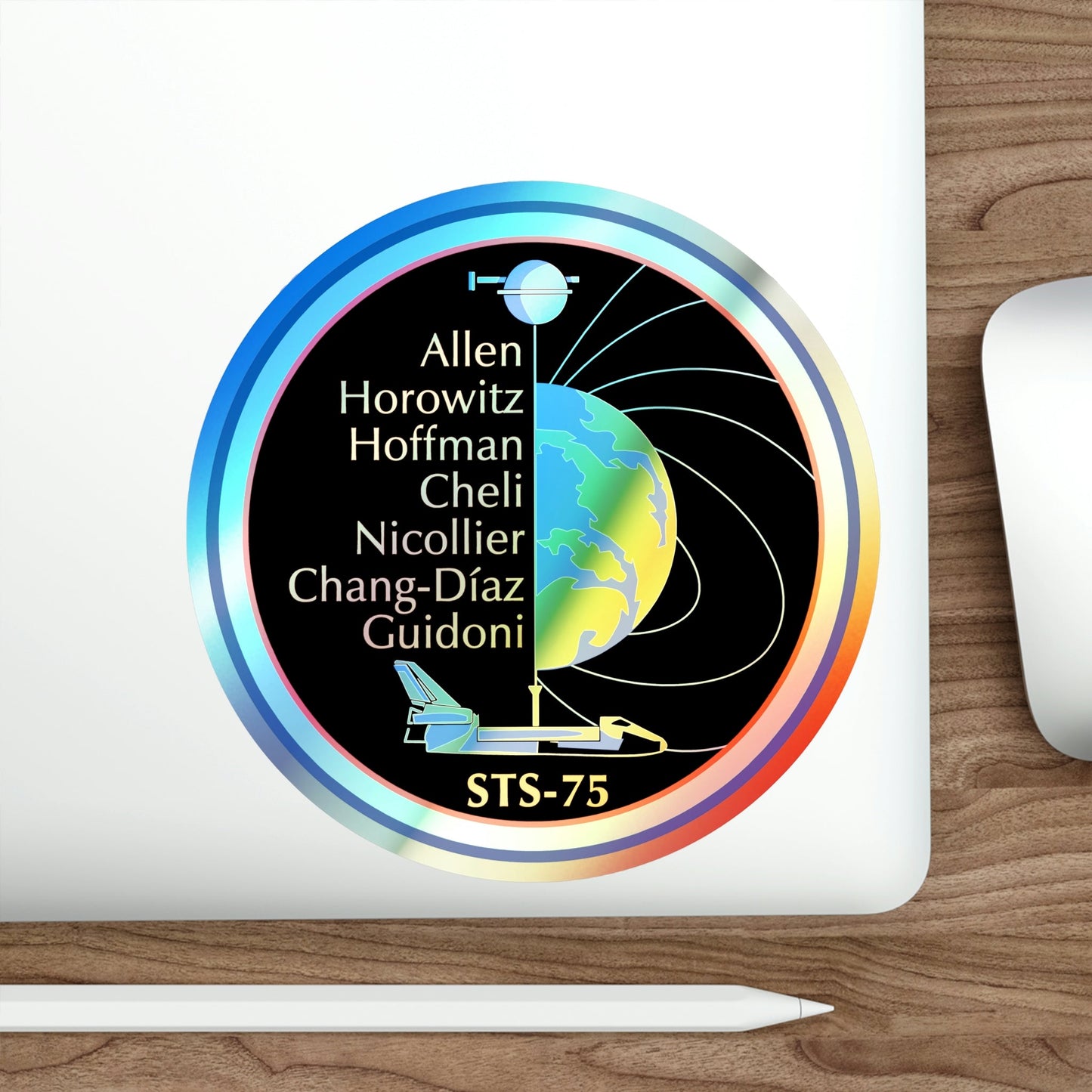 STS 75 (NASA) Holographic STICKER Die-Cut Vinyl Decal-The Sticker Space