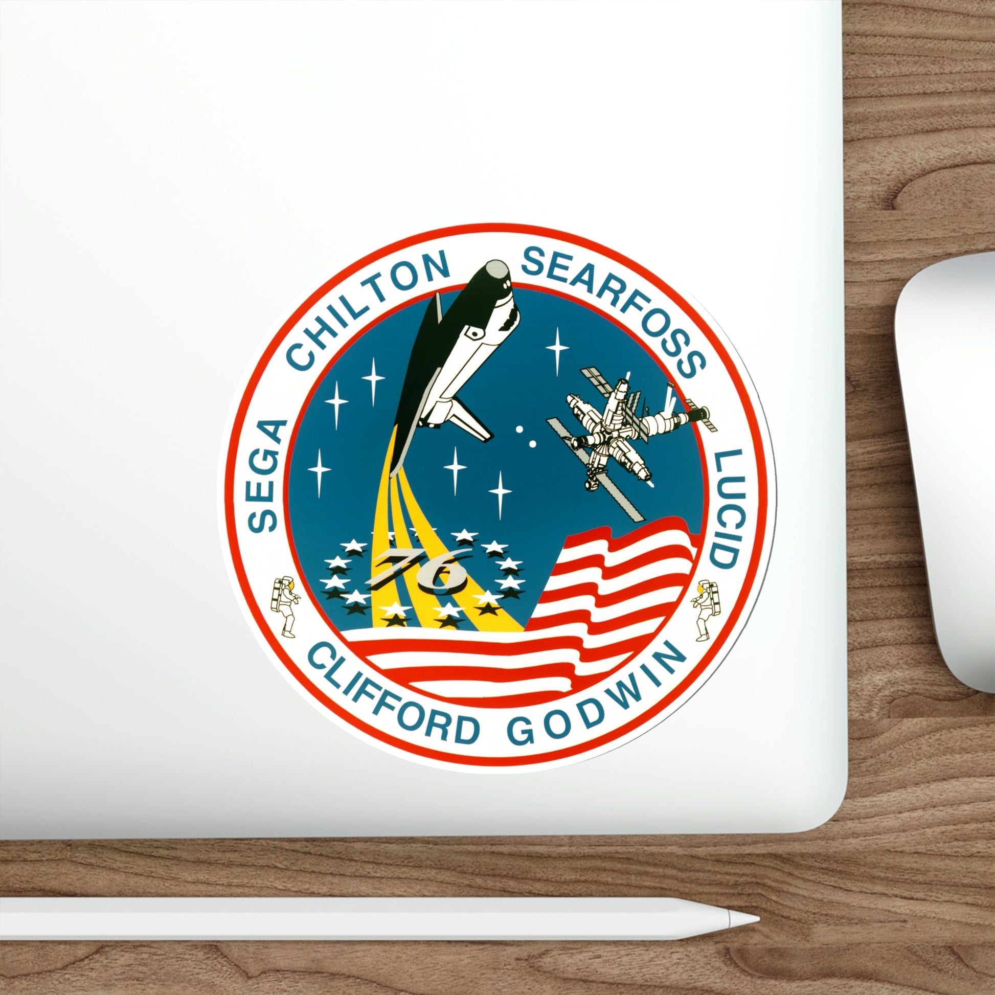 STS 76 Patch NASA STICKER Vinyl Die-Cut Decal-The Sticker Space