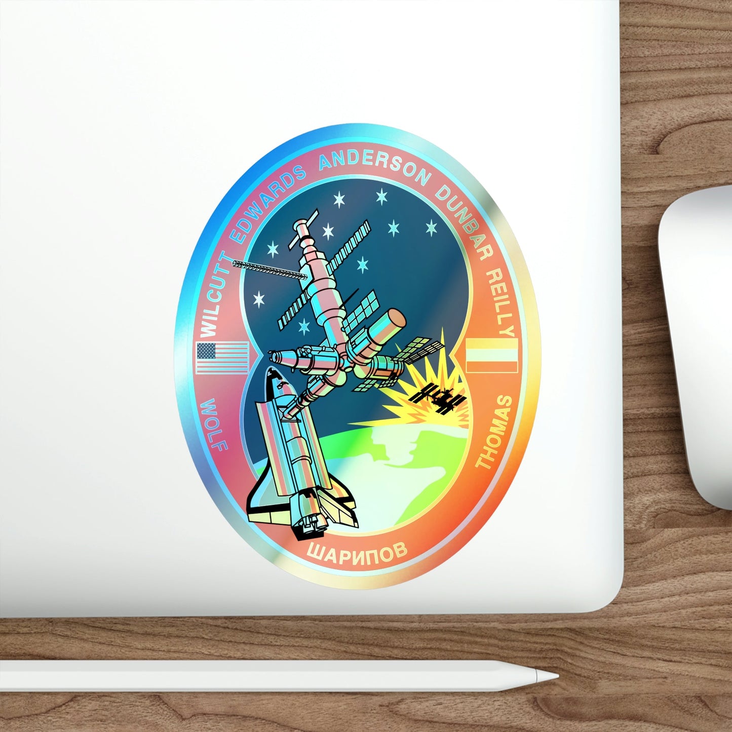 STS 89 (NASA) Holographic STICKER Die-Cut Vinyl Decal-The Sticker Space