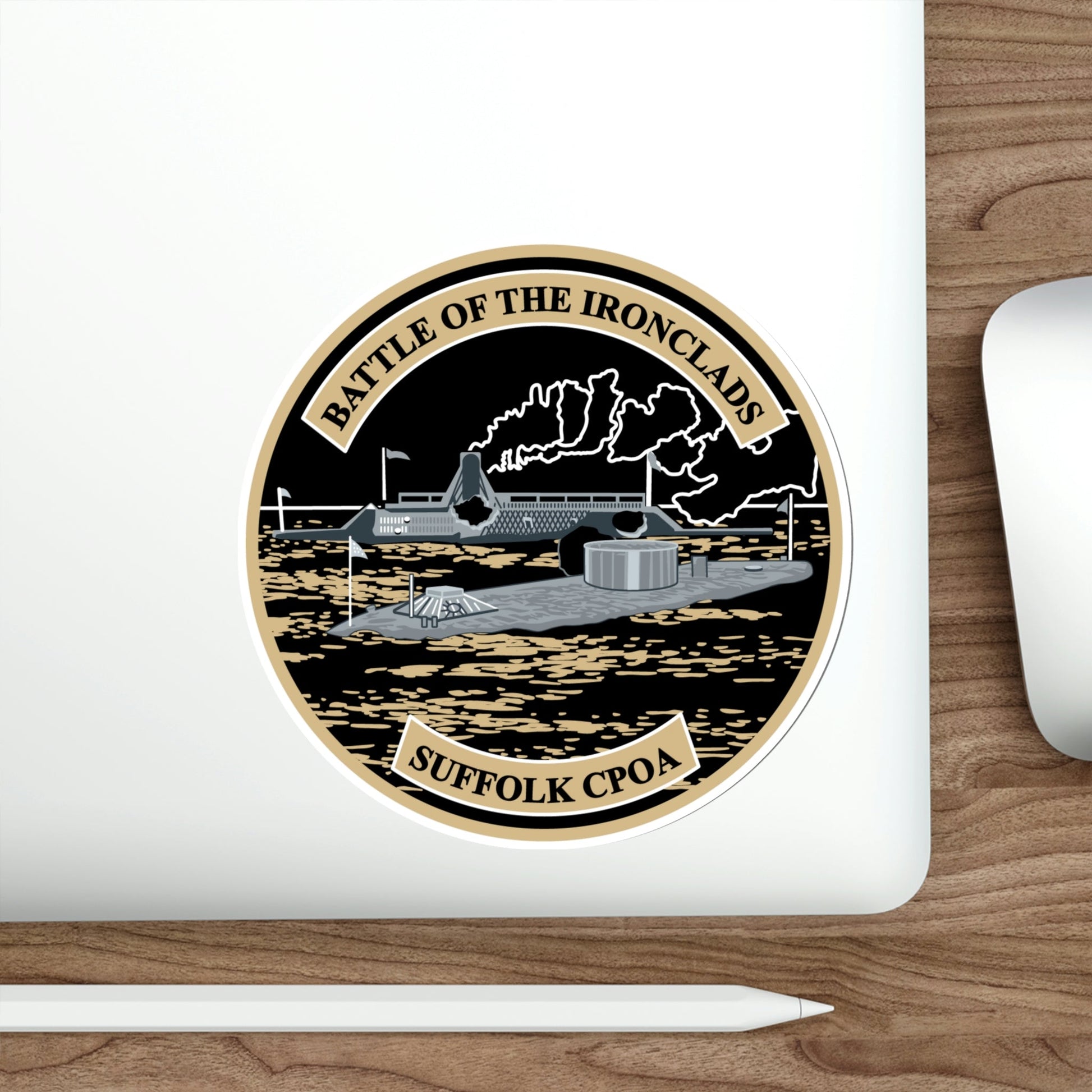 Suffolk Battle of the Iron Clads (U.S. Navy) STICKER Vinyl Die-Cut Decal-The Sticker Space
