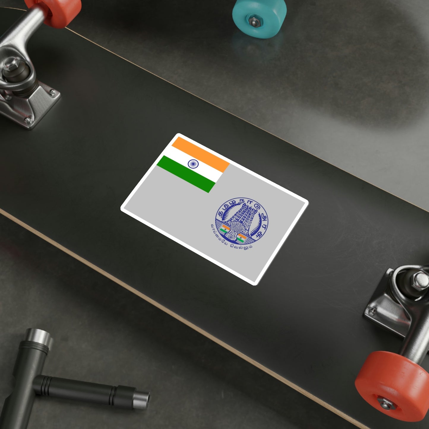 Tamil Nadu Flag (India) STICKER Vinyl Die-Cut Decal-The Sticker Space
