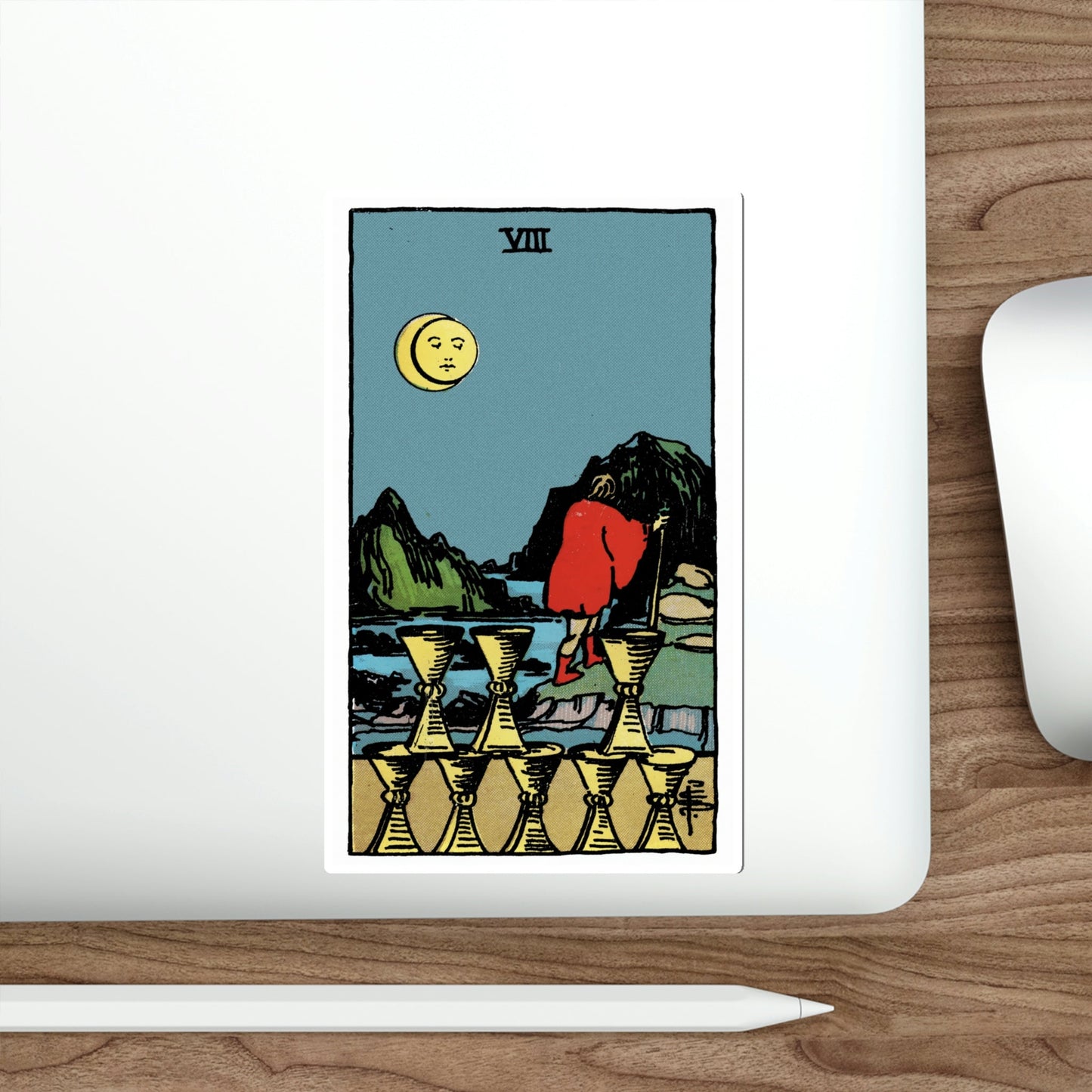 The 8 of Cups (Rider Waite Tarot Deck) STICKER Vinyl Die-Cut Decal-The Sticker Space
