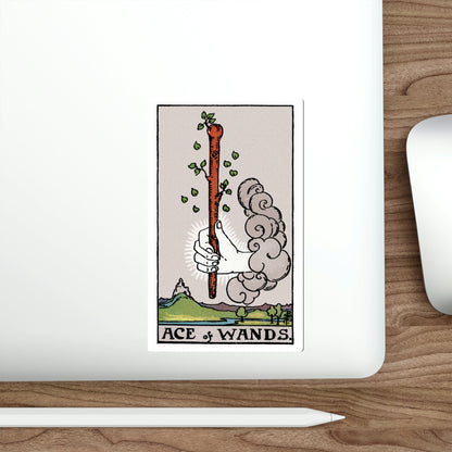 The Ace of Wands (Rider Waite Tarot Deck) STICKER Vinyl Die-Cut Decal-The Sticker Space