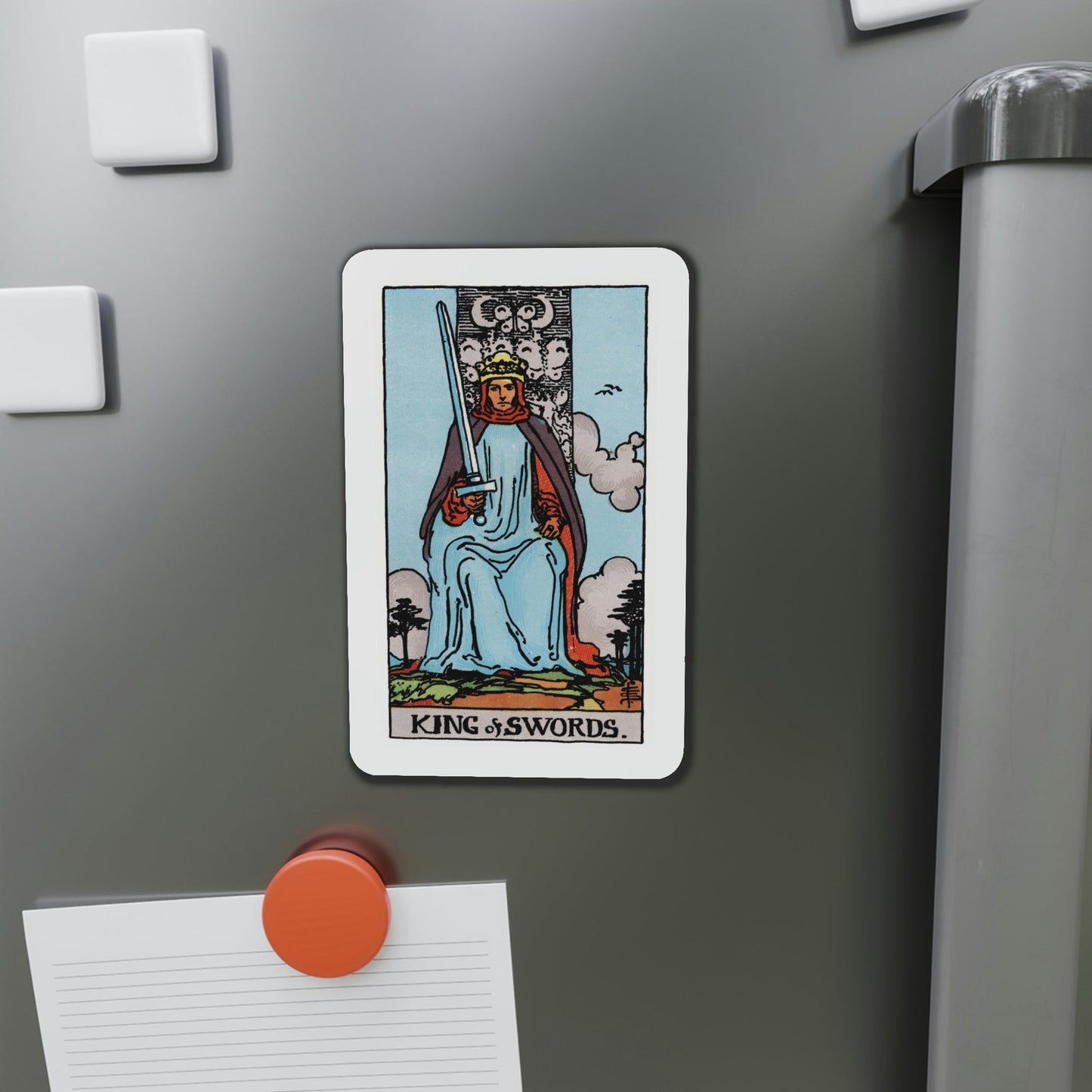 The King of Swords (Tarot Card) Die-Cut Magnet-The Sticker Space