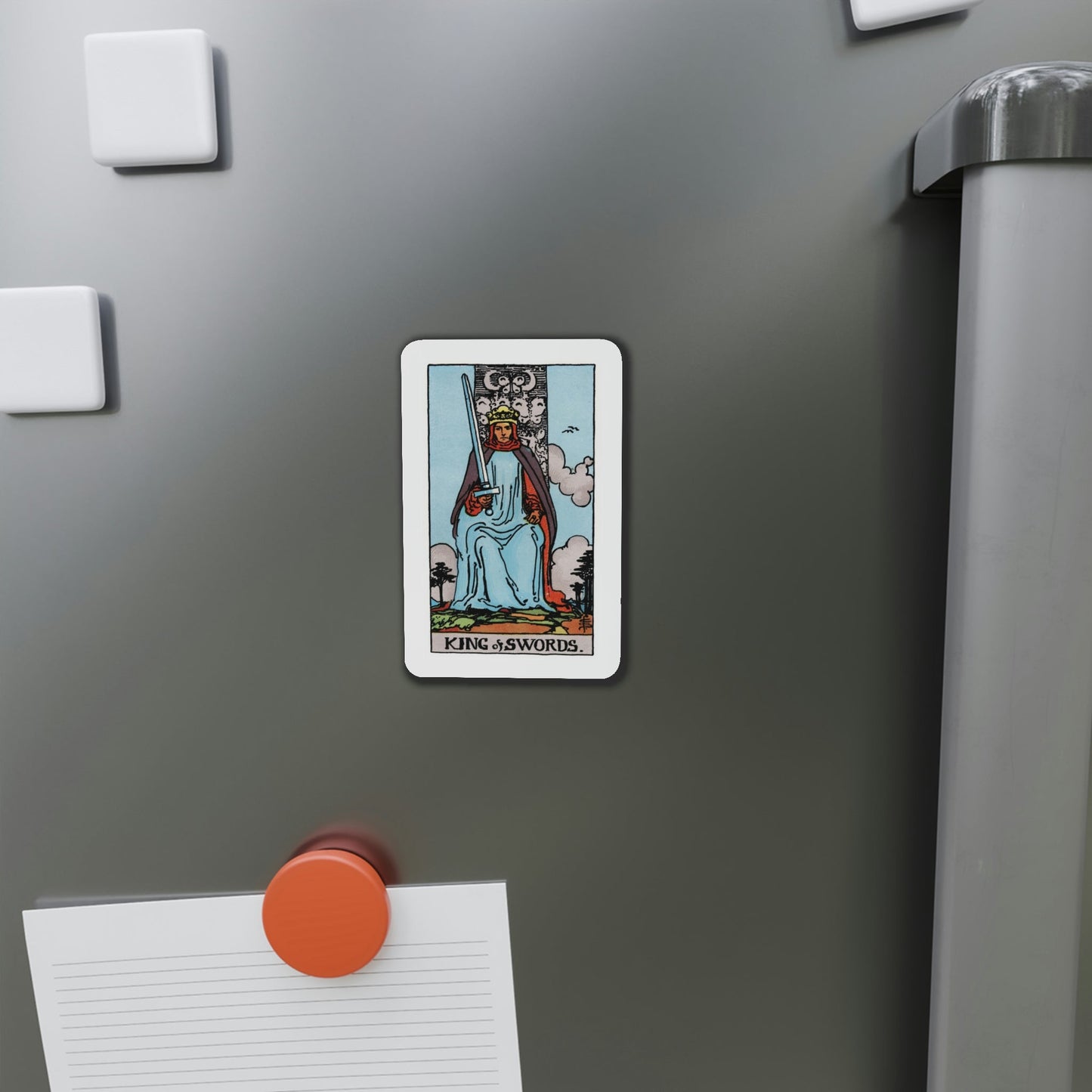 The King of Swords (Tarot Card) Die-Cut Magnet-The Sticker Space