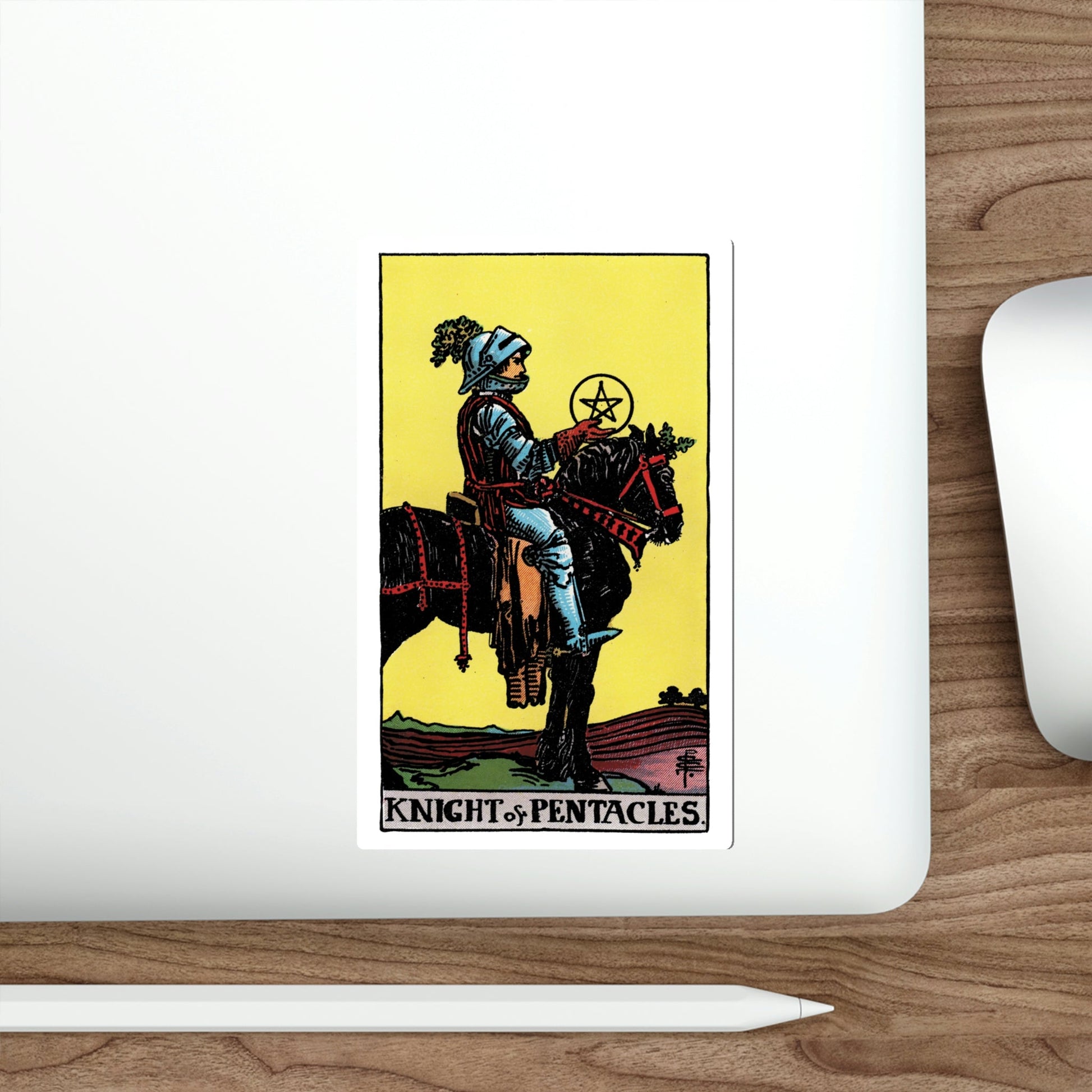 The Knight of Pentacles (Rider Waite Tarot Deck) STICKER Vinyl Die-Cut Decal-The Sticker Space