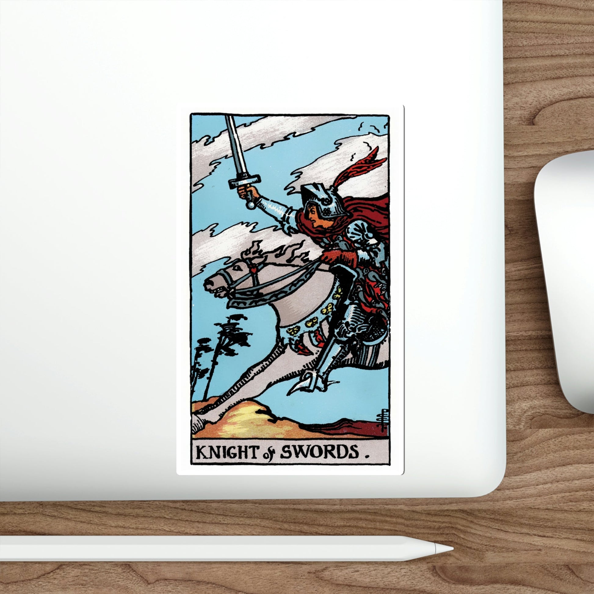 The Knight of Swords (Rider Waite Tarot Deck) STICKER Vinyl Die-Cut Decal-The Sticker Space