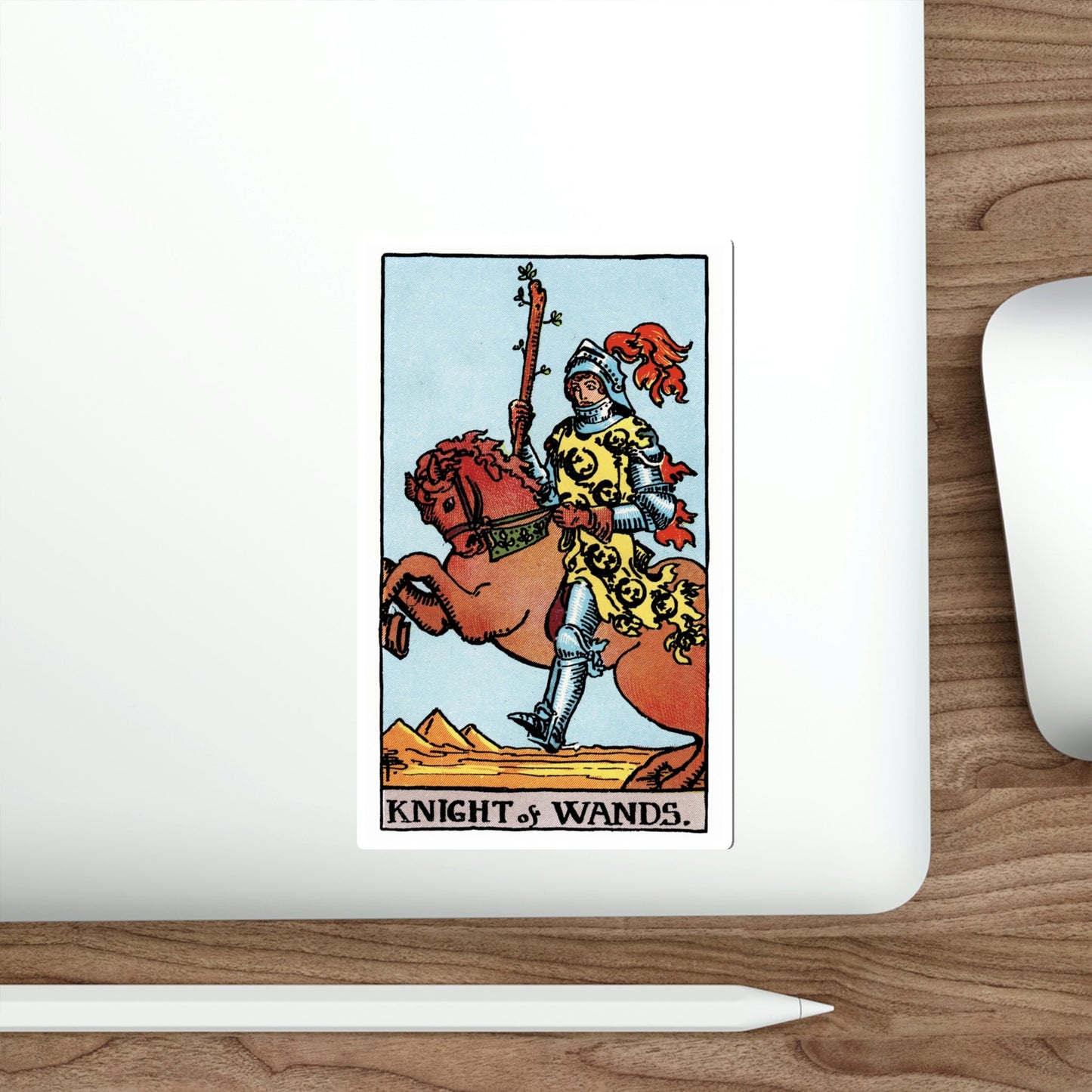 The Knight of Wands (Rider Waite Tarot Deck) STICKER Vinyl Die-Cut Decal-The Sticker Space