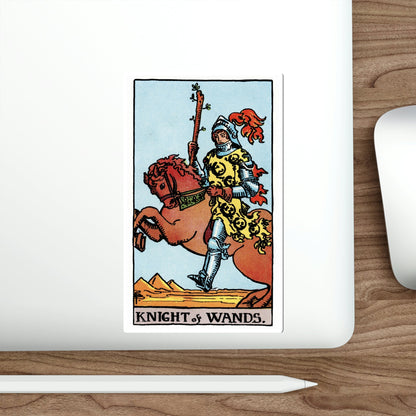 The Knight of Wands (Rider Waite Tarot Deck) STICKER Vinyl Die-Cut Decal-The Sticker Space