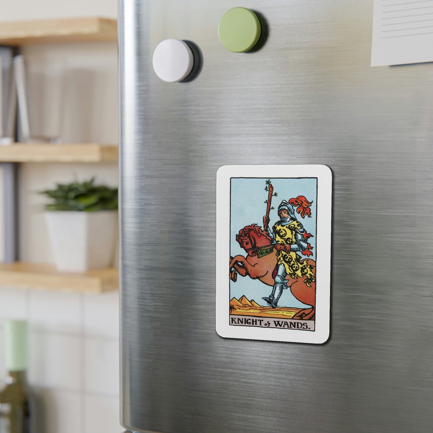 The Knight of Wands (Tarot Card) Die-Cut Magnet-The Sticker Space