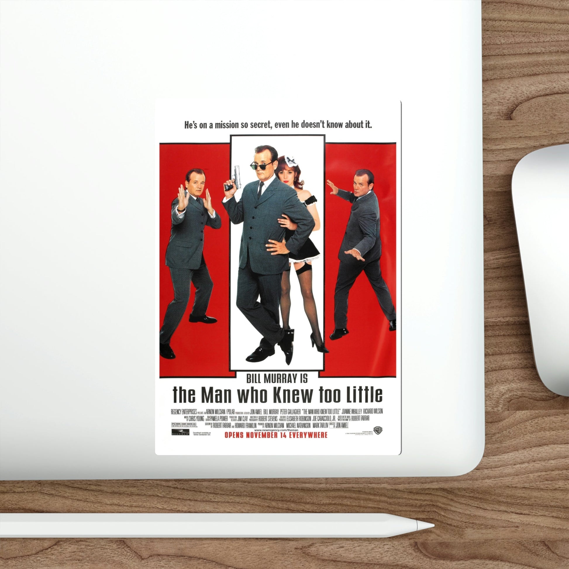 The Man Who Knew Too Little 1997 Movie Poster STICKER Vinyl Die-Cut Decal-The Sticker Space
